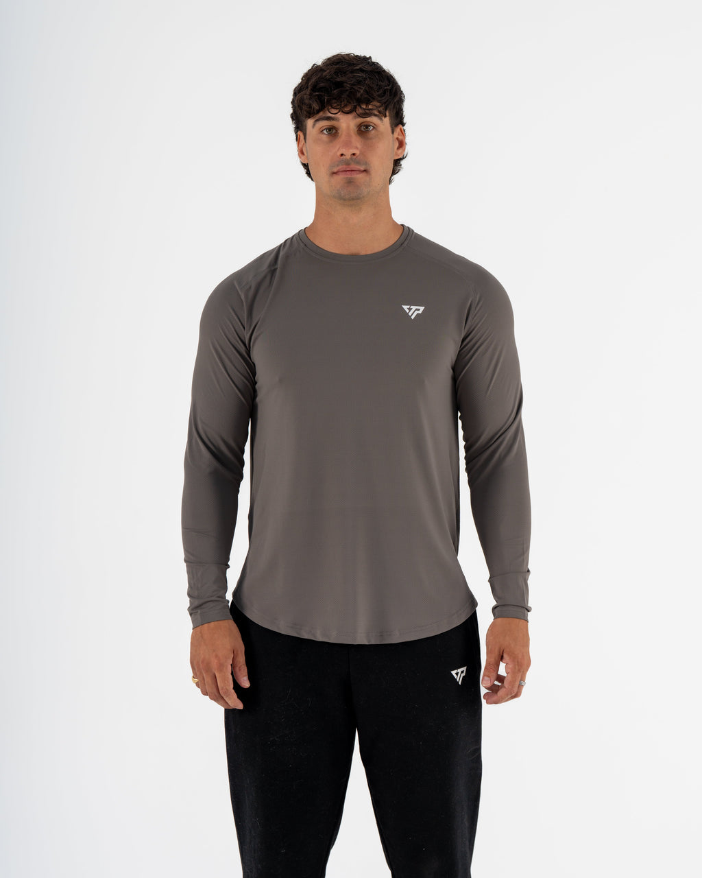 KTP MEN'S DRY FIT LONG SLEEVE TEE - DARK GREY