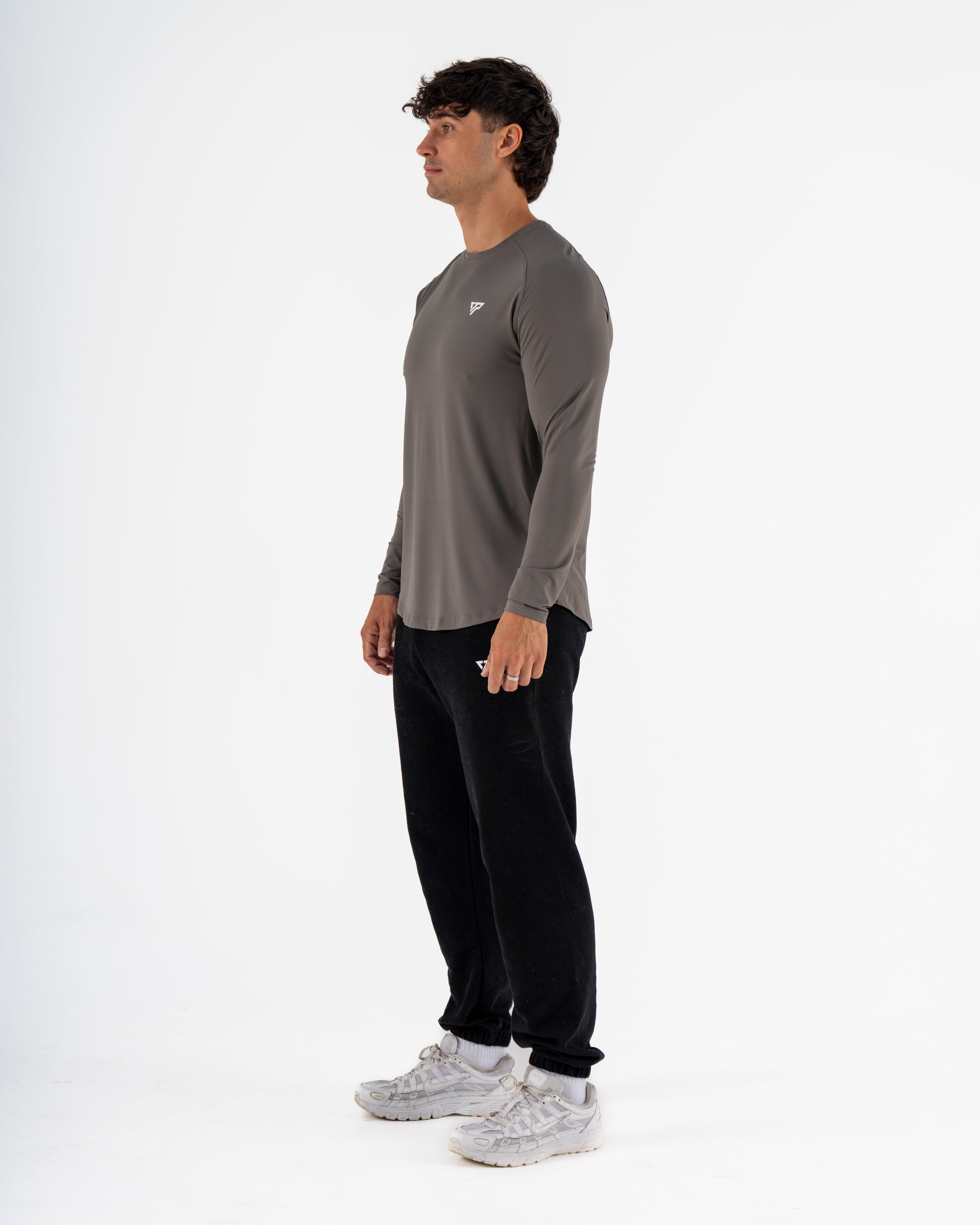 KTP MEN'S DRY FIT LONG SLEEVE TEE - DARK GREY