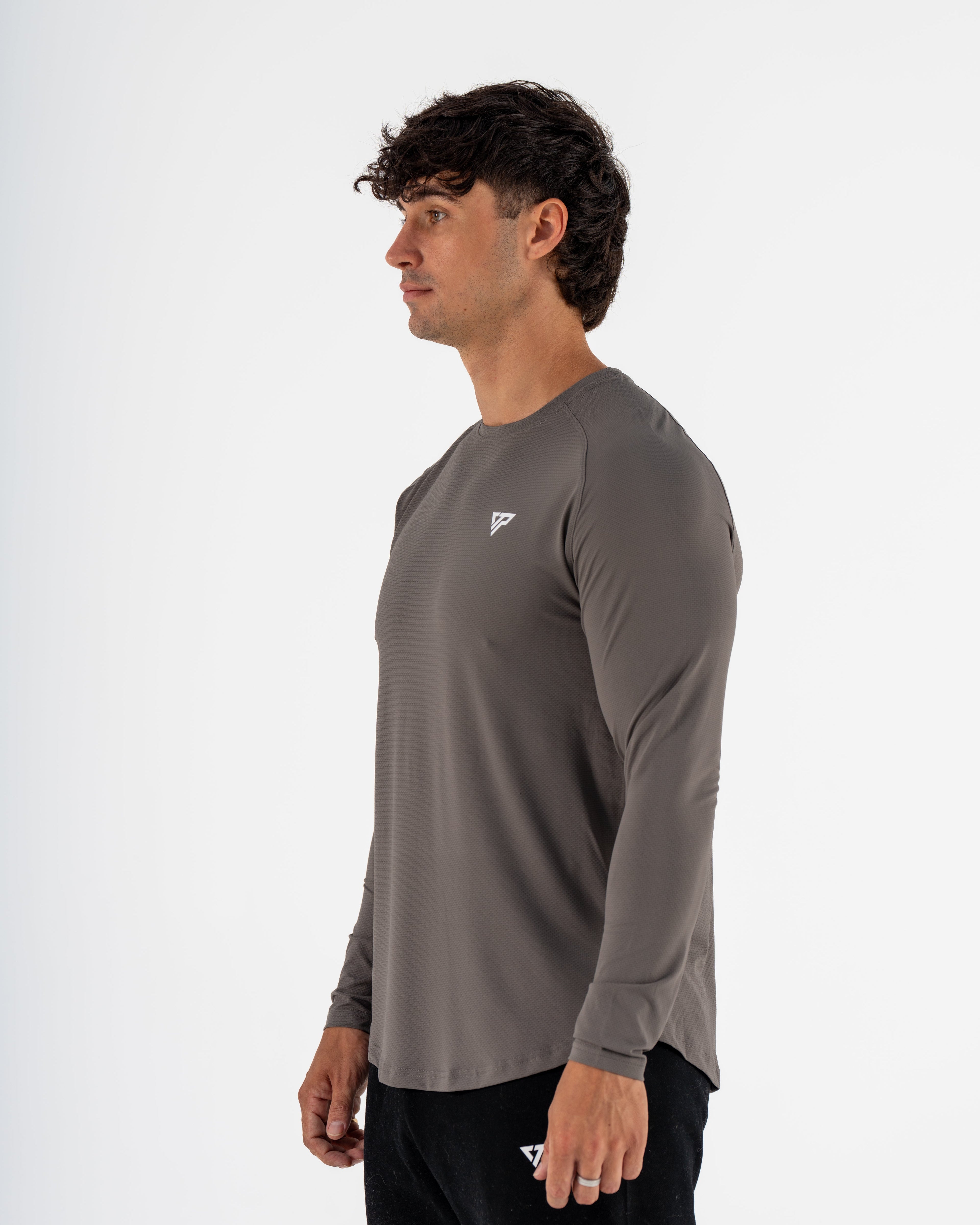 KTP MEN'S DRY FIT LONG SLEEVE TEE - DARK GREY