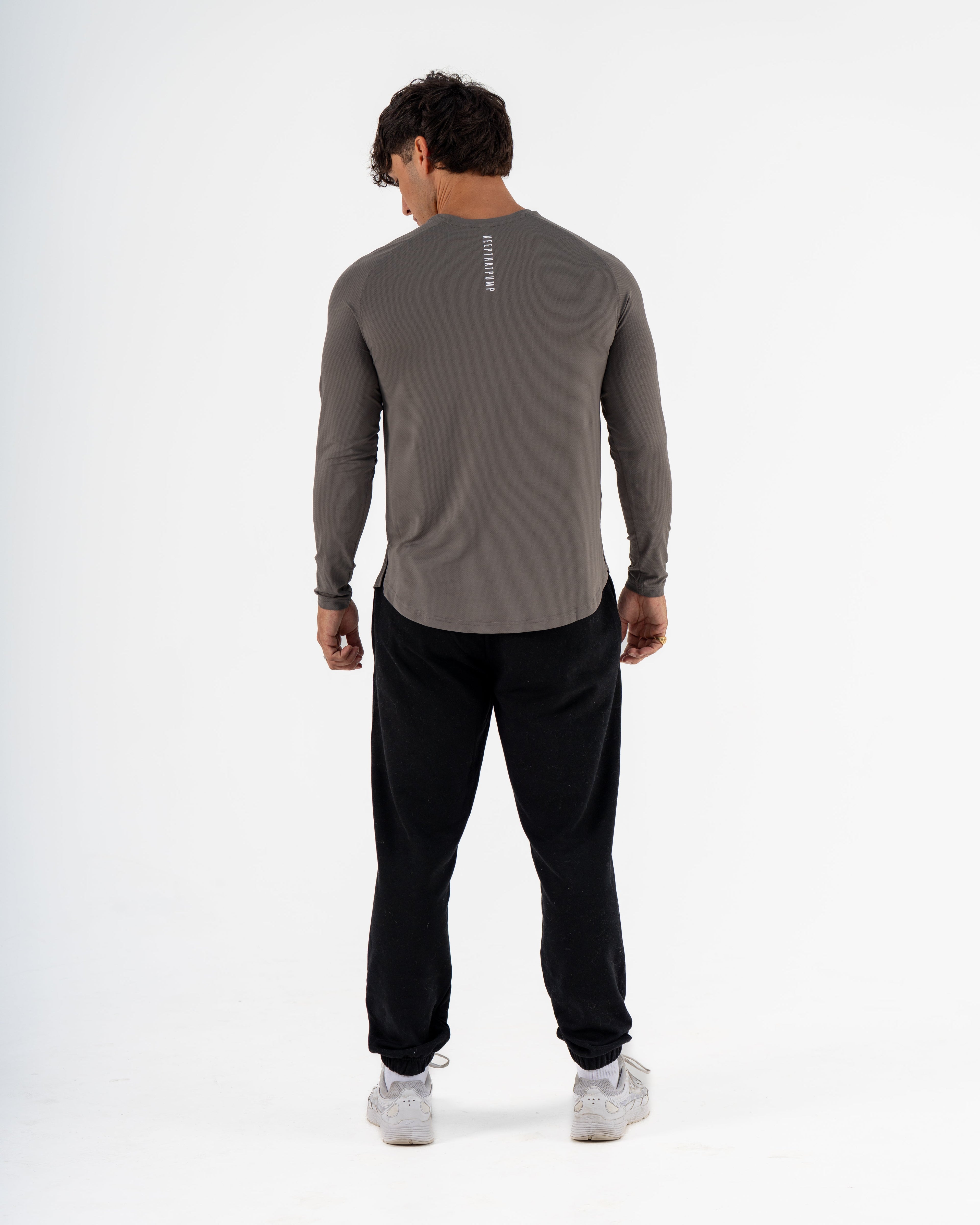 KTP MEN'S DRY FIT LONG SLEEVE TEE - DARK GREY