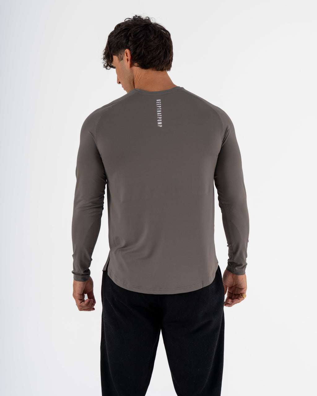 KTP MEN'S DRY FIT LONG SLEEVE TEE - DARK GREY
