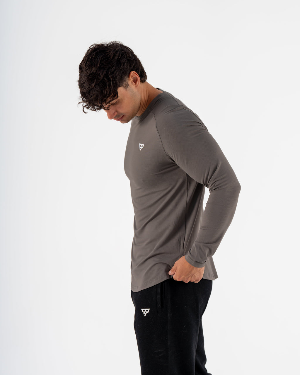 KTP MEN'S DRY FIT LONG SLEEVE TEE - DARK GREY