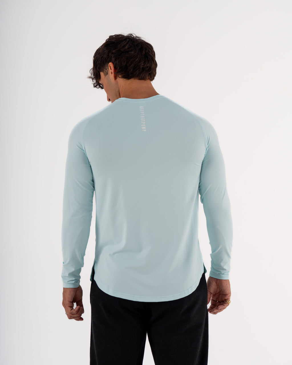 KTP MEN'S DRY FIT LONG SLEEVE TEE - LIGHT BLUE