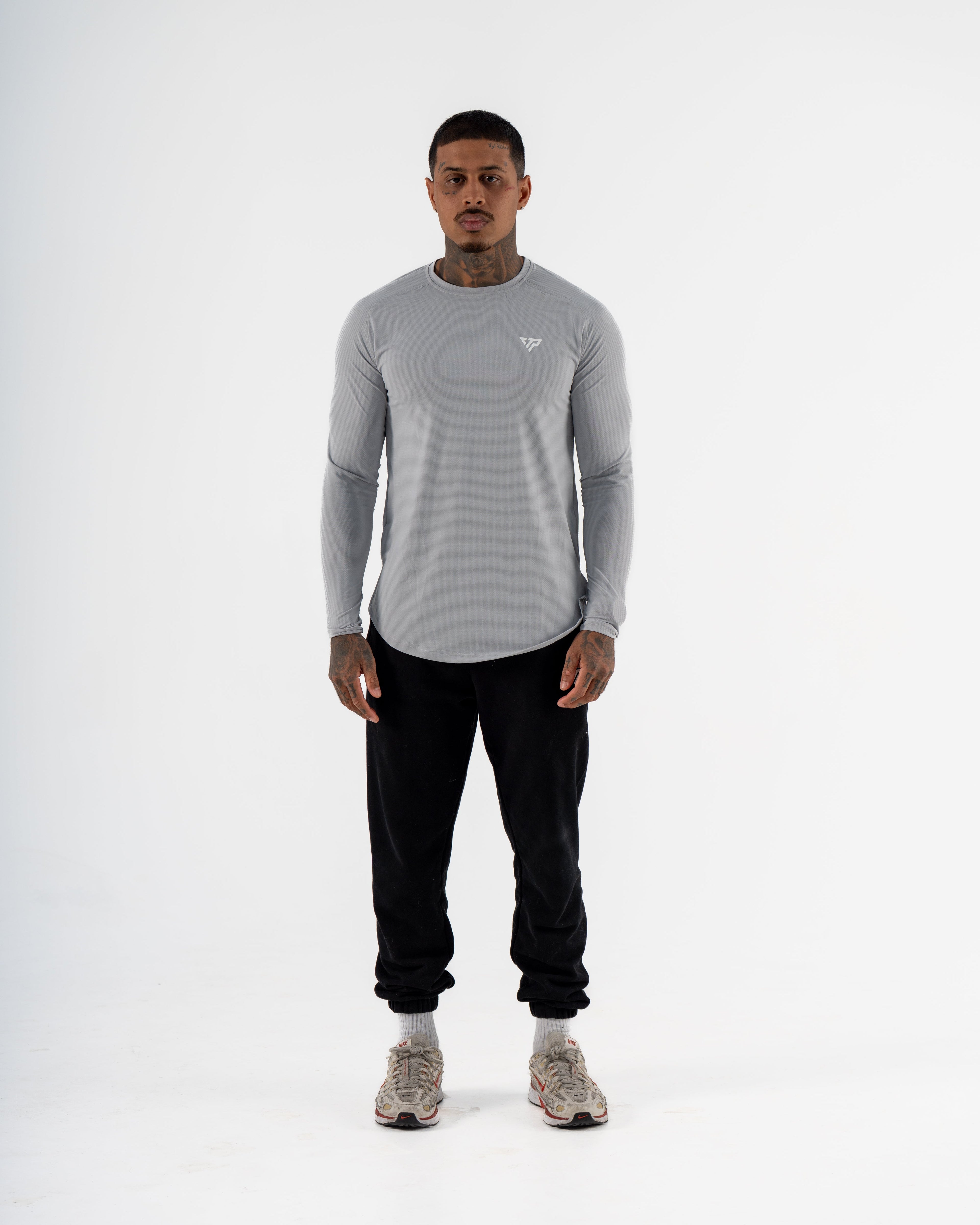KTP MEN'S DRY FIT LONG SLEEVE TEE - LIGHT GREY