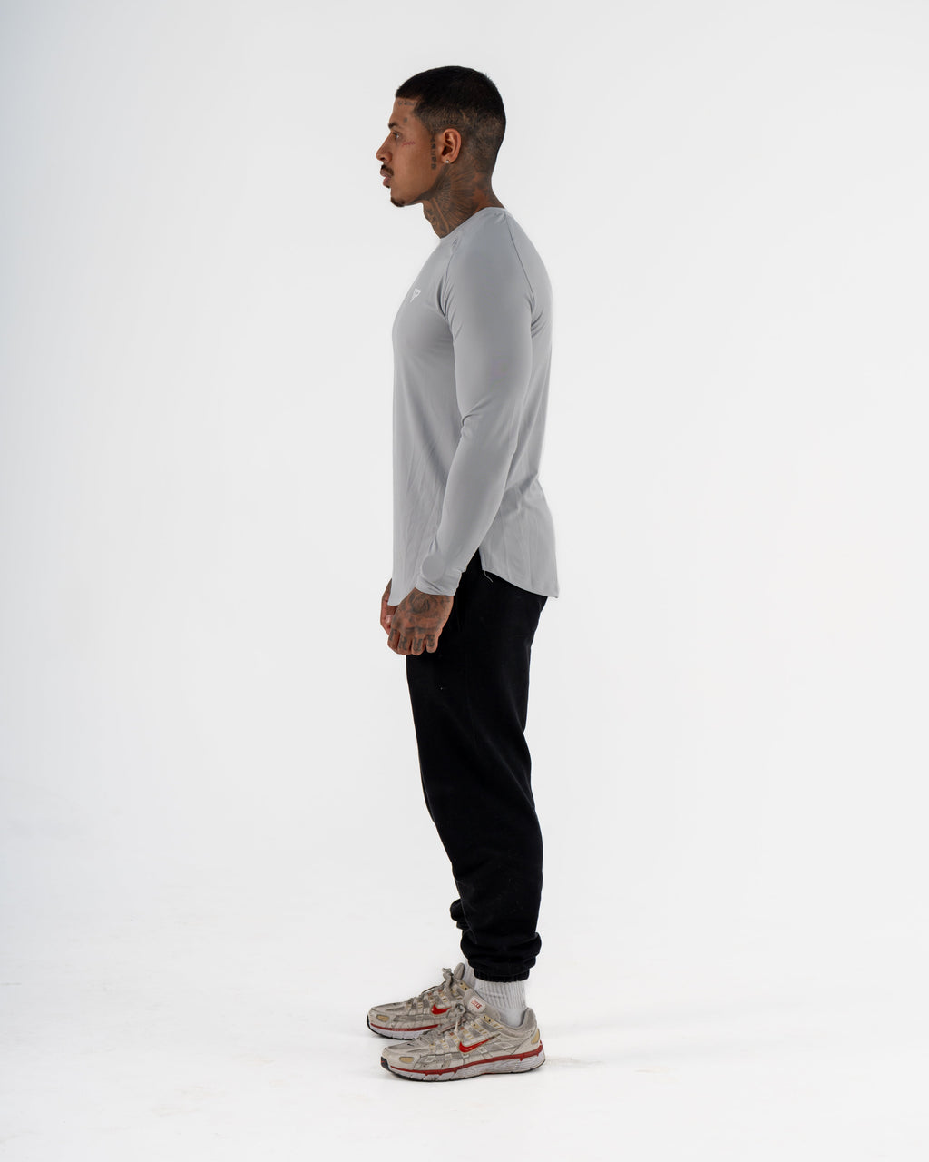 KTP MEN'S DRY FIT LONG SLEEVE TEE - LIGHT GREY