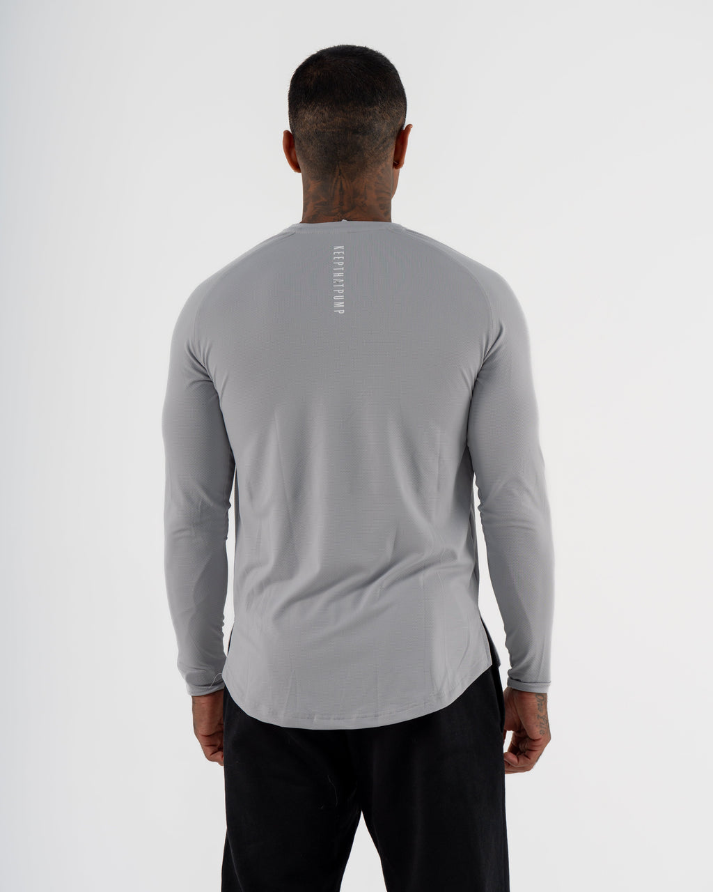 KTP MEN'S DRY FIT LONG SLEEVE TEE - LIGHT GREY