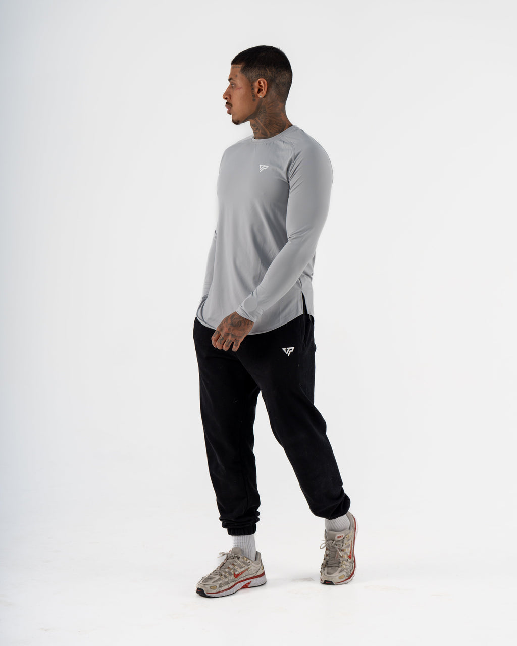KTP MEN'S DRY FIT LONG SLEEVE TEE - LIGHT GREY