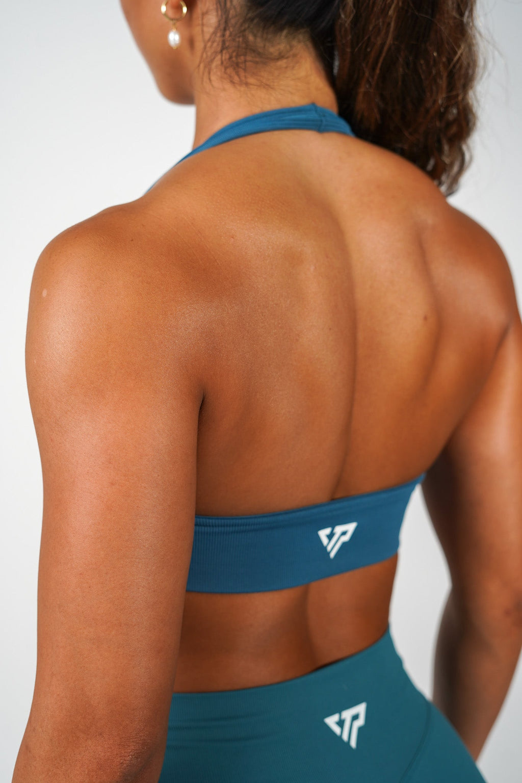 CORE HALTER BRA - TEAL