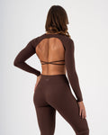 SIGNATURE LONG SLEEVE CROP - ESPRESSO