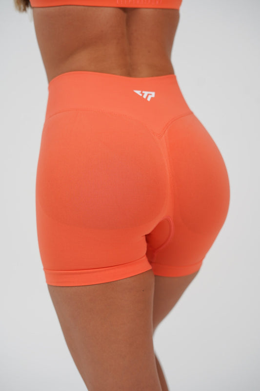 RECOIL SCRUNCH SHORTS - TAHITI ORANGE