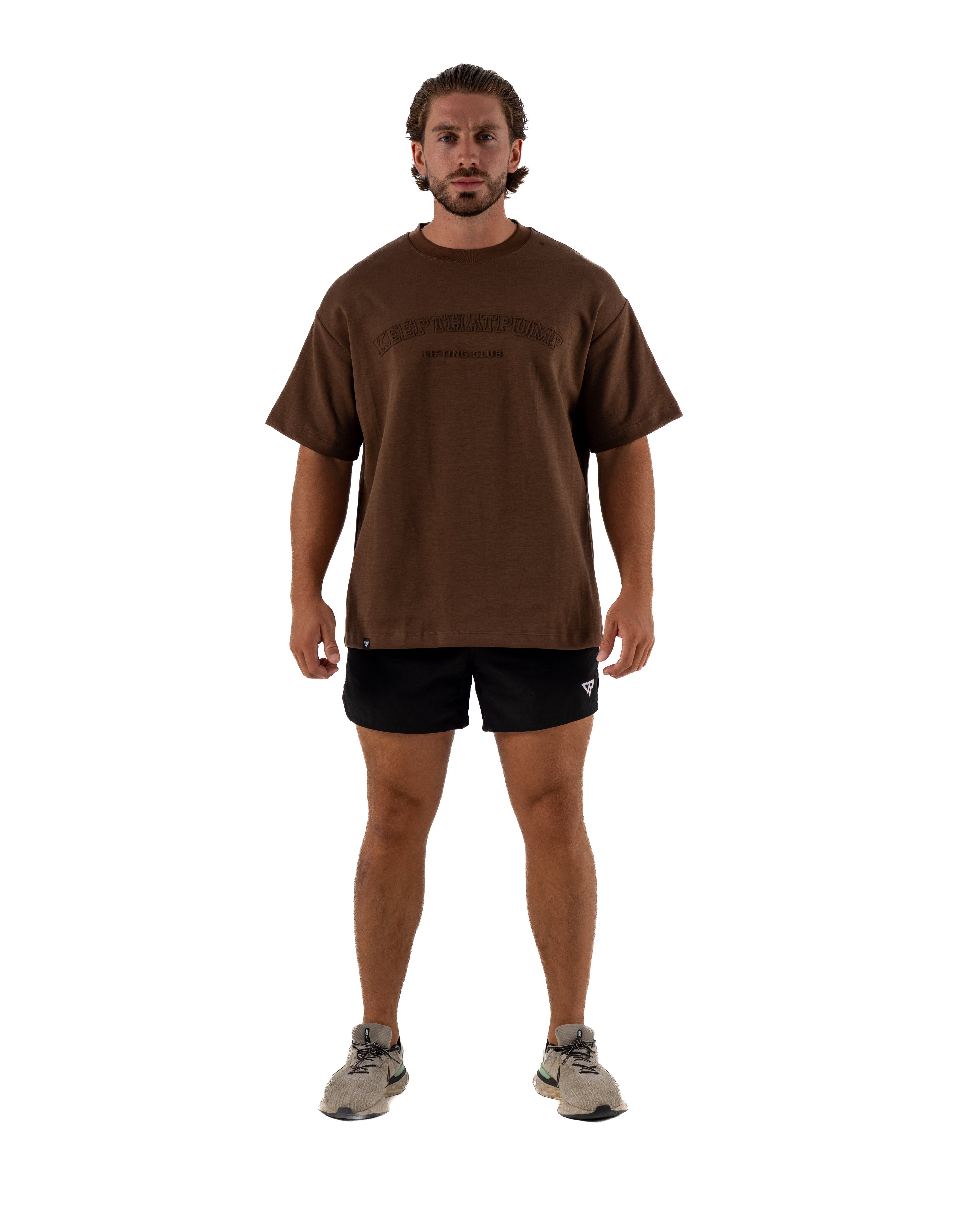 KTP MEN'S EMBOSSED TEE - BROWN