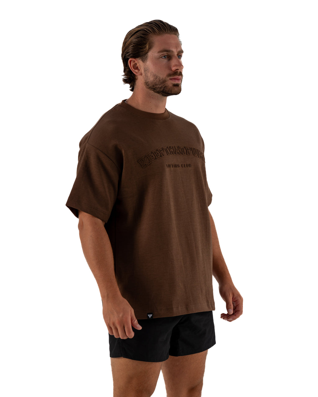 KTP MEN'S EMBOSSED TEE - BROWN