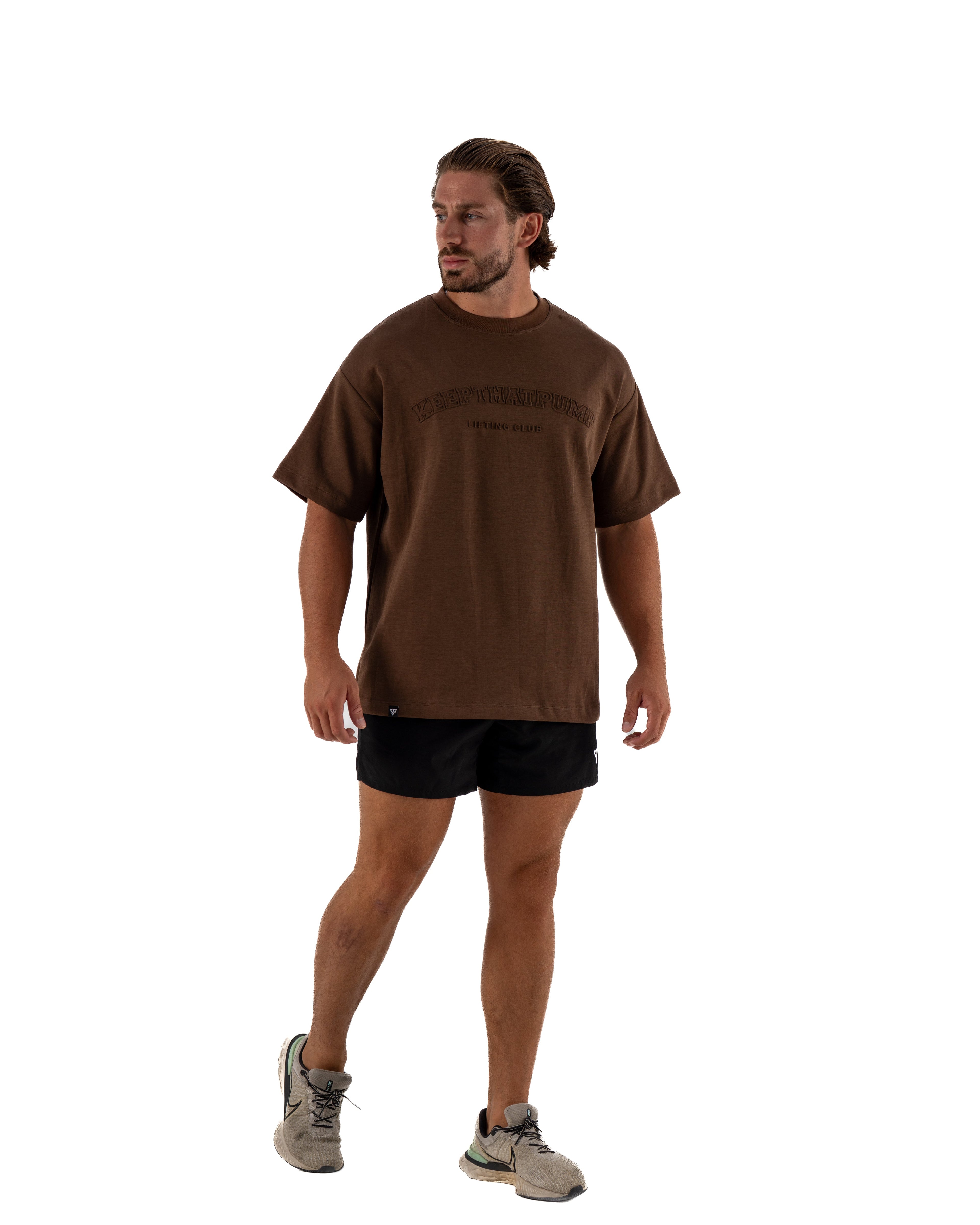 KTP MEN'S EMBOSSED TEE - BROWN