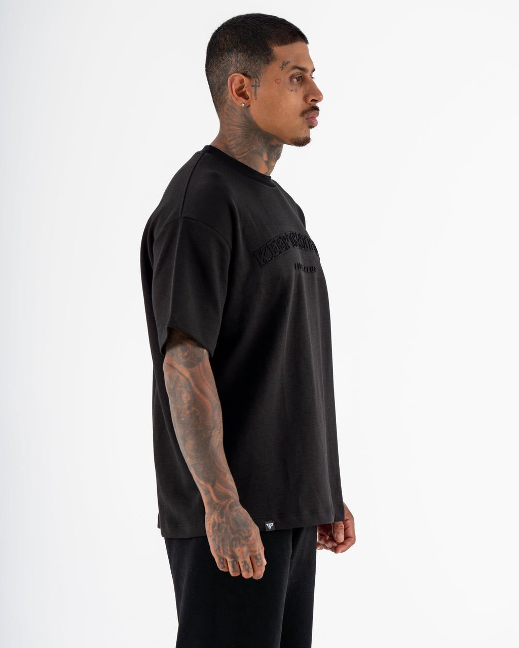 KTP MEN'S EMBOSSED TEE - BLACK