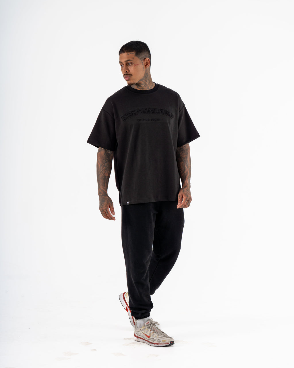 KTP MEN'S EMBOSSED TEE - BLACK