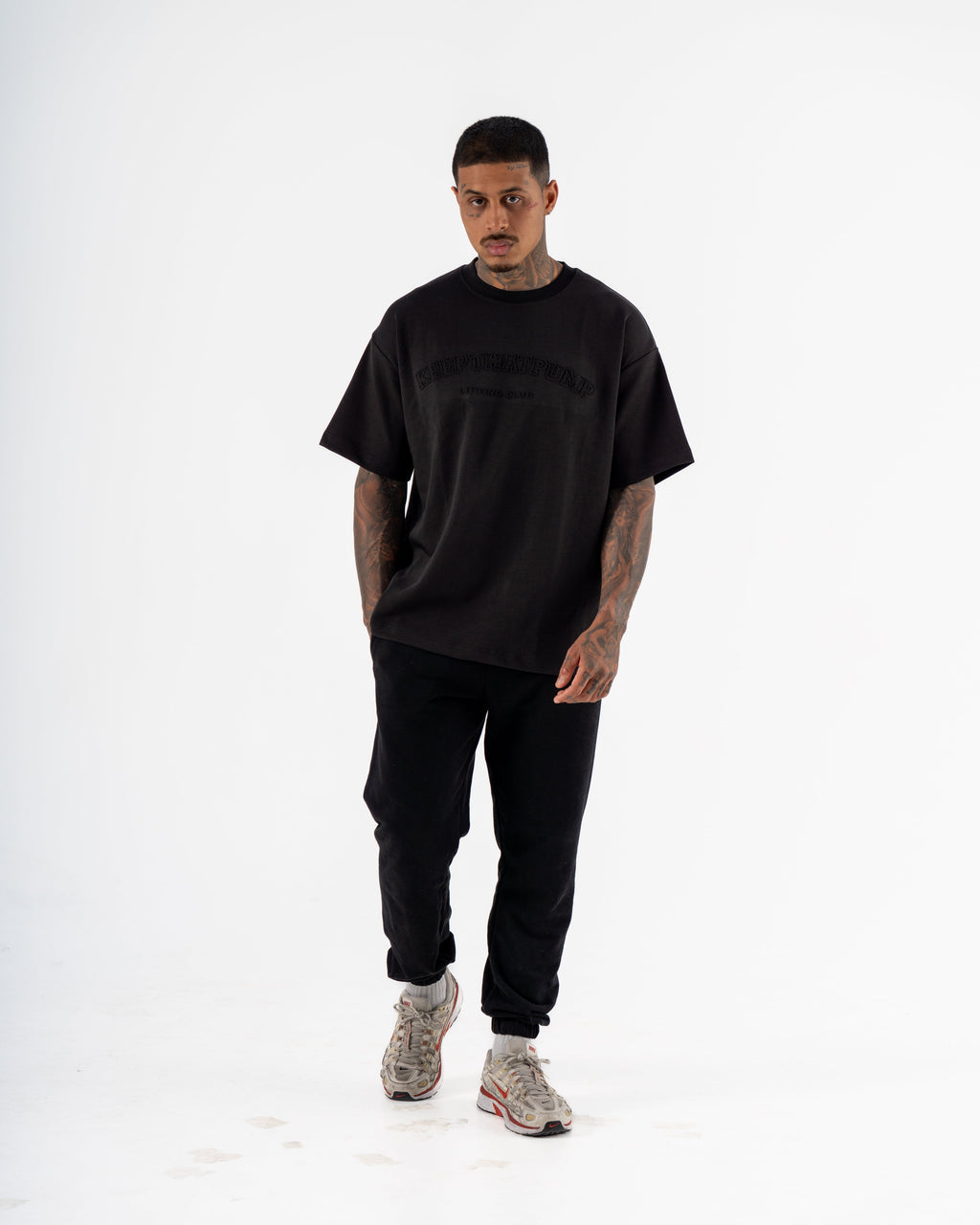 KTP MEN'S EMBOSSED TEE - BLACK
