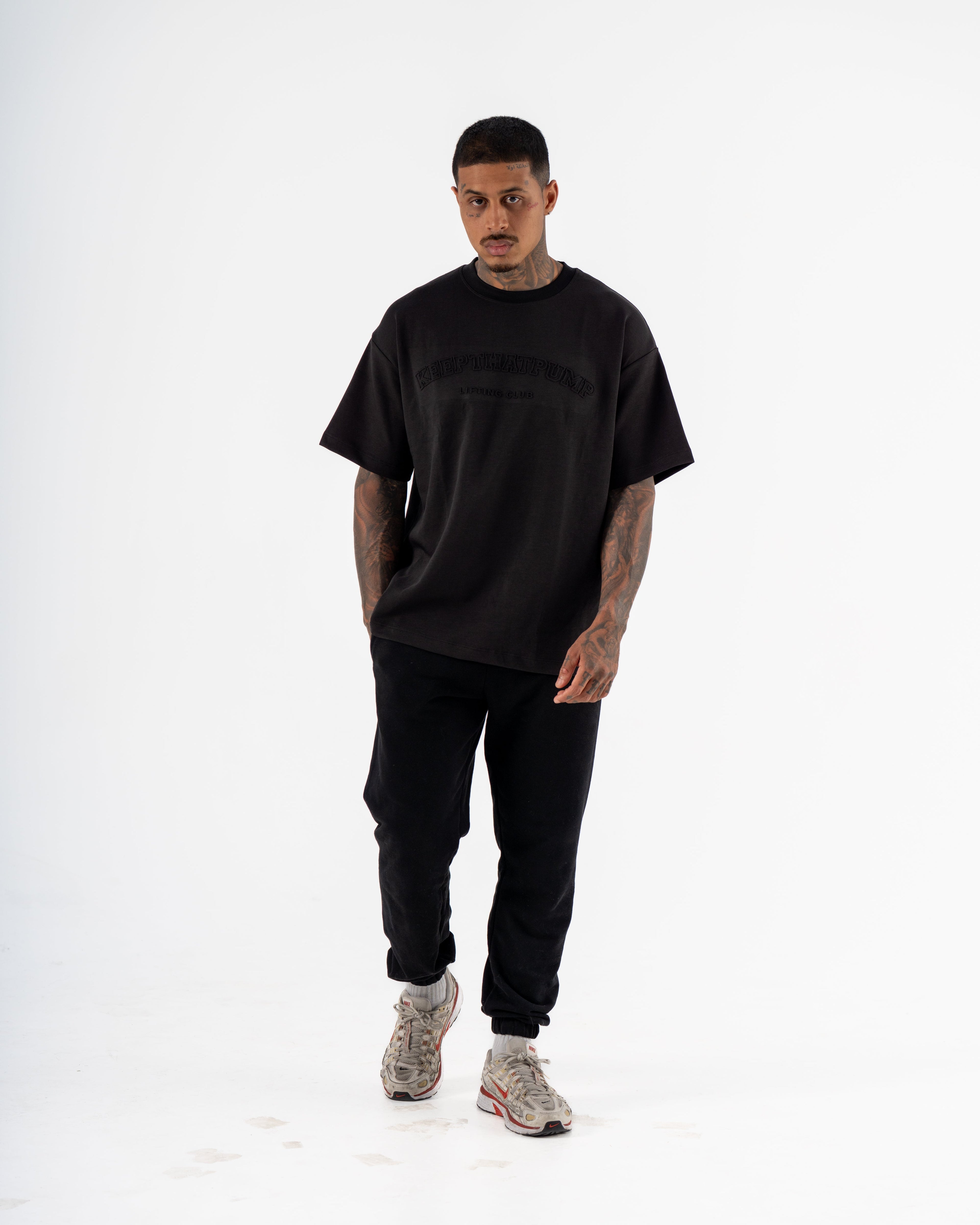 KTP MEN'S EMBOSSED TEE - BLACK