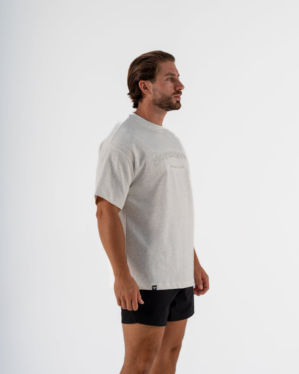 KTP MEN'S EMBOSSED TEE - MARLE GREY