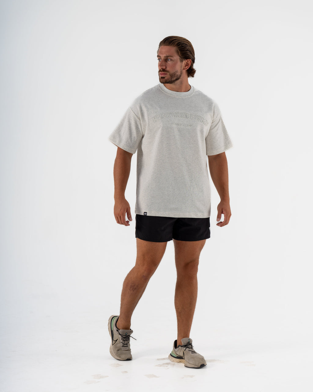 KTP MEN'S EMBOSSED TEE - MARLE GREY
