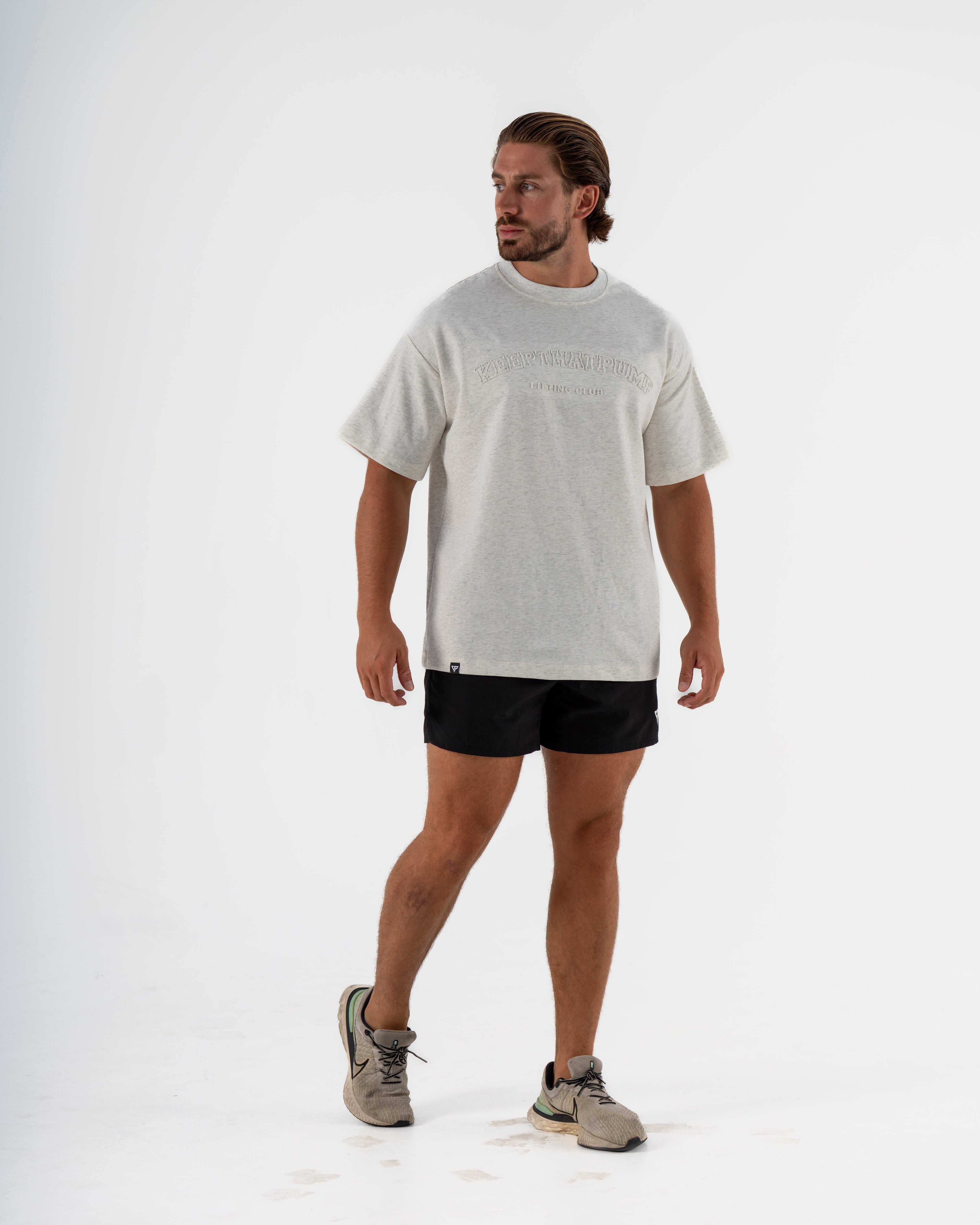 KTP MEN'S EMBOSSED TEE - MARLE GREY