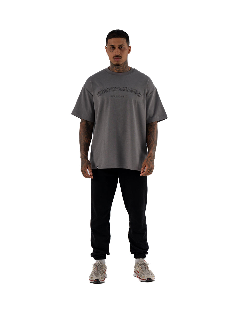 KTP MEN'S EMBOSSED TEE - CHARCOAL
