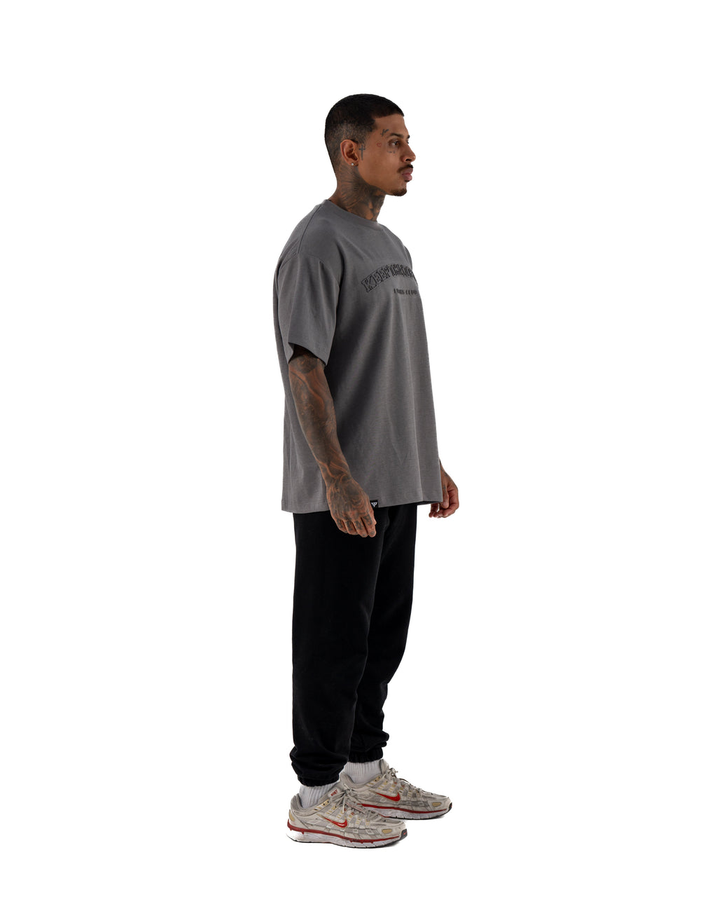 KTP MEN'S EMBOSSED TEE - CHARCOAL