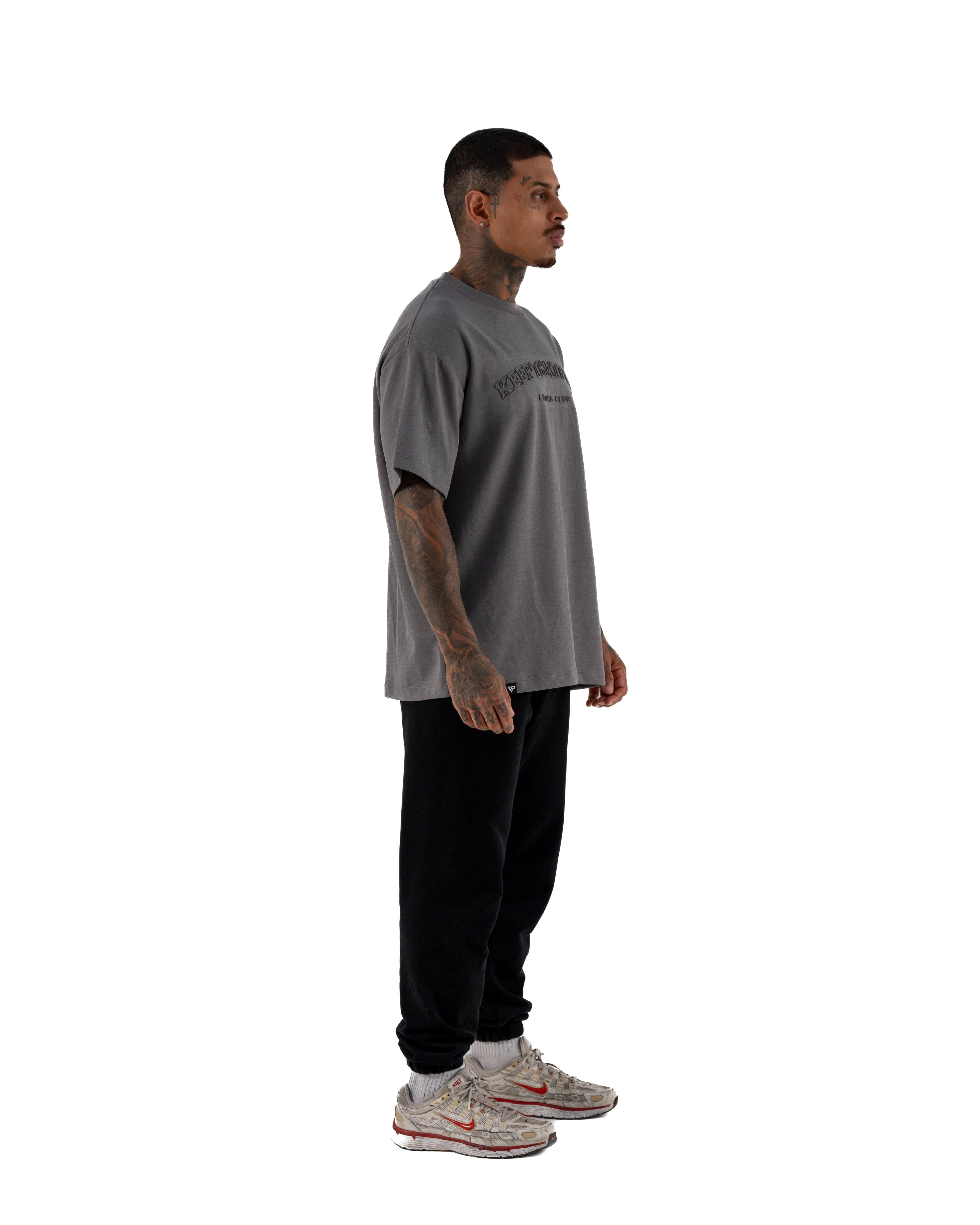 KTP MEN'S EMBOSSED TEE - CHARCOAL