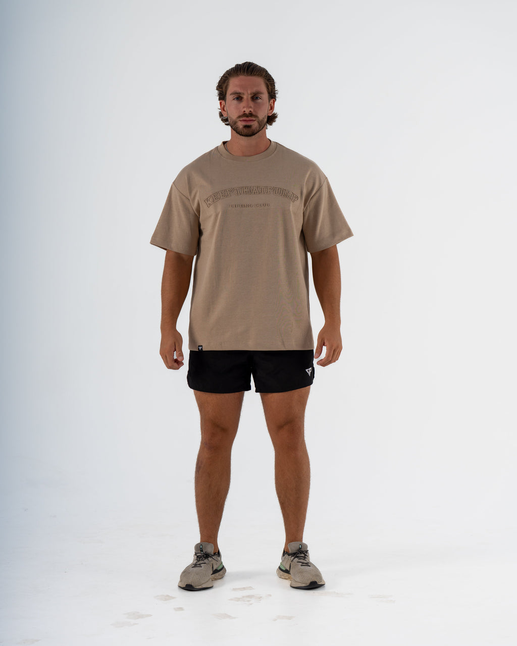 KTP MEN'S EMBOSSED TEE - BEIGE