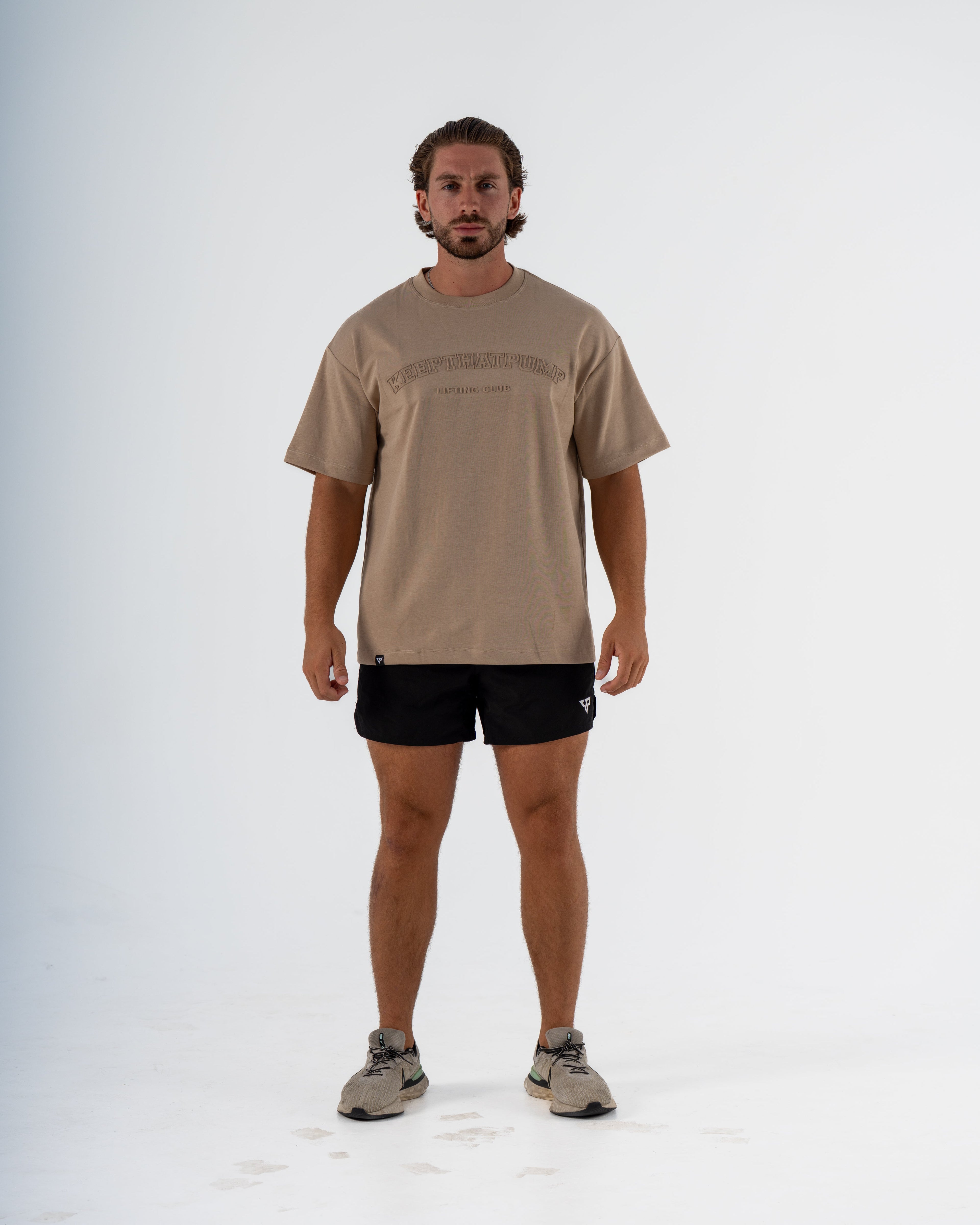 KTP MEN'S EMBOSSED TEE - BEIGE