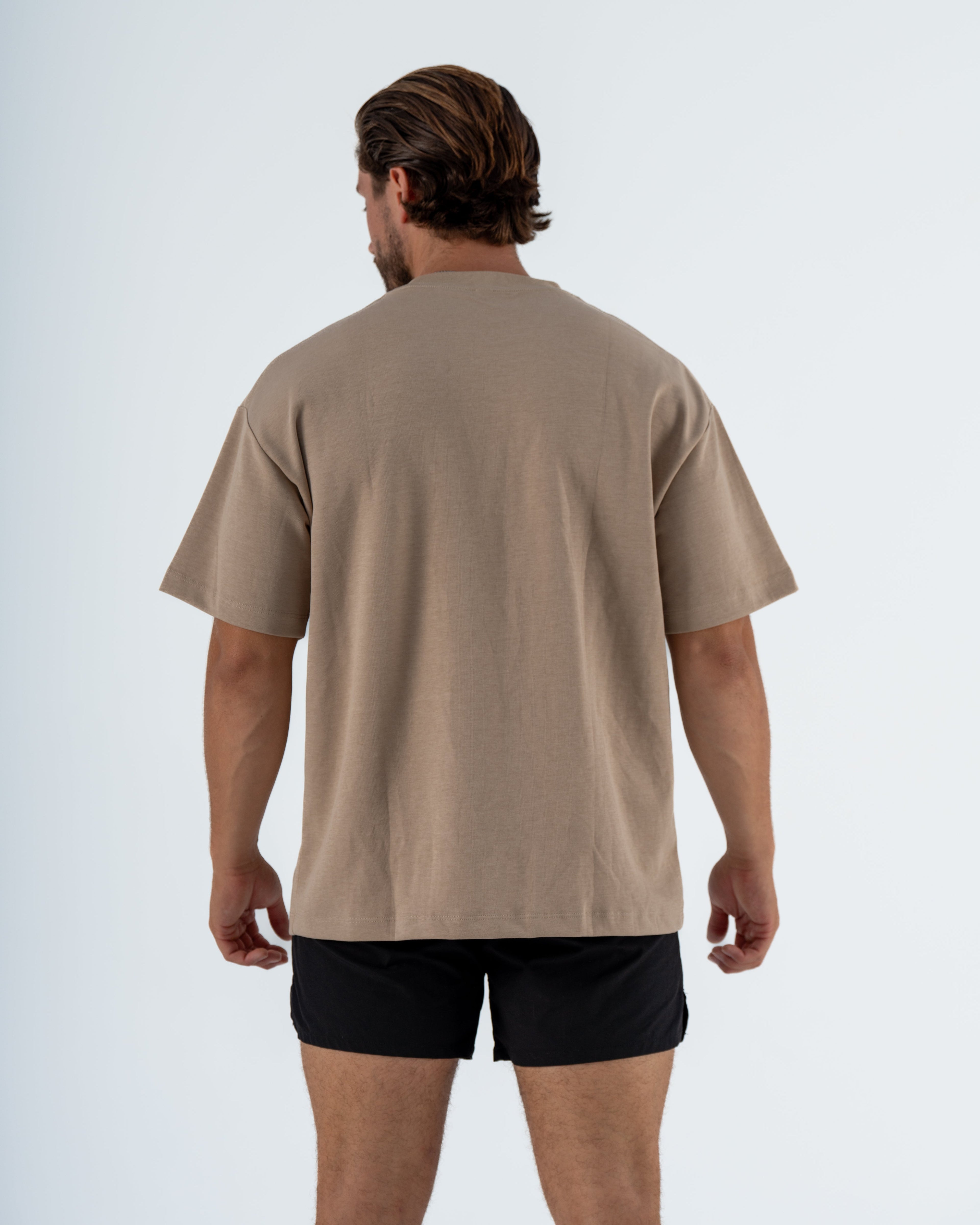 KTP MEN'S EMBOSSED TEE - BEIGE