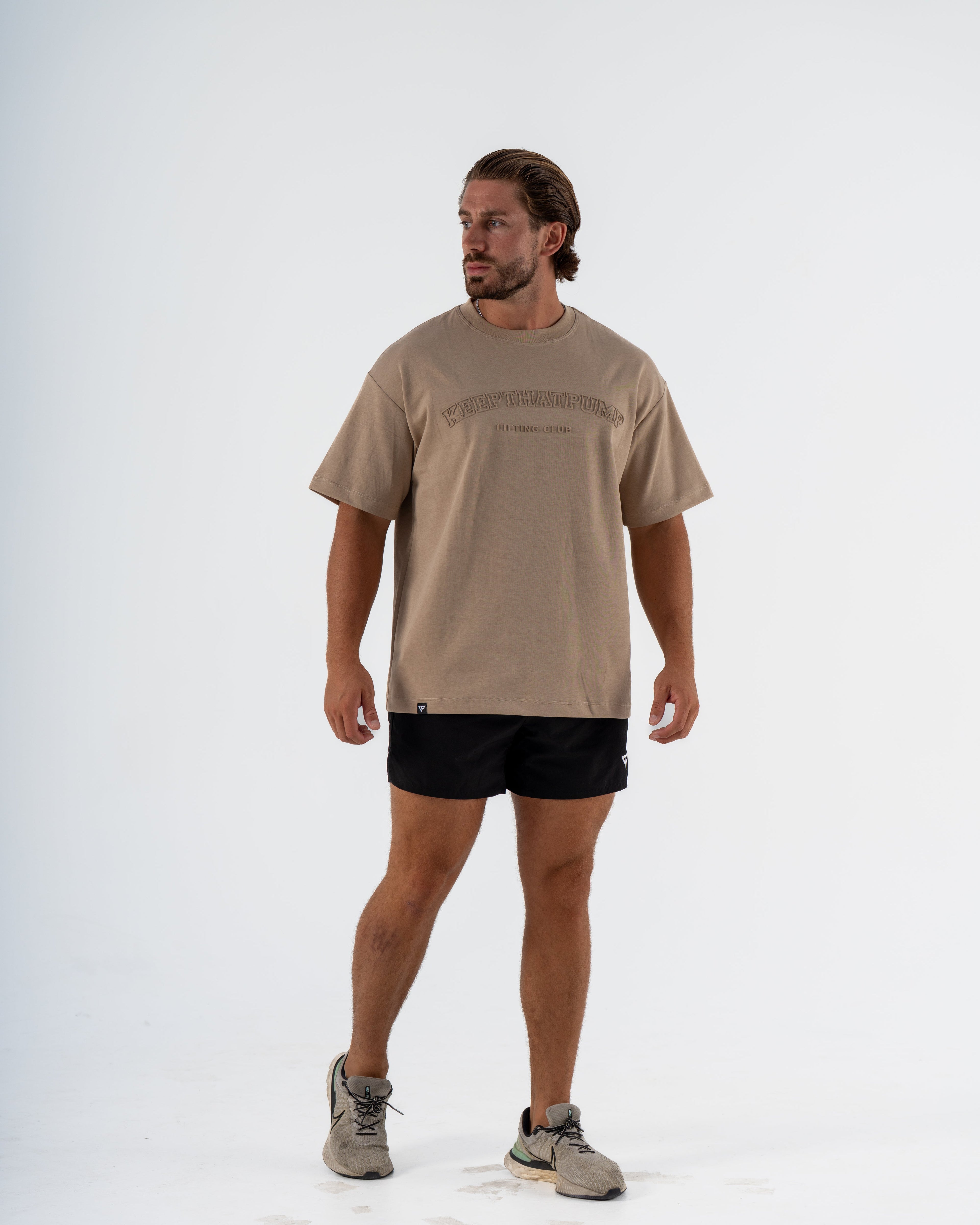 KTP MEN'S EMBOSSED TEE - BEIGE