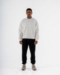 KTP MEN'S EMBOSSED CREW NECK JUMPER- WHITE