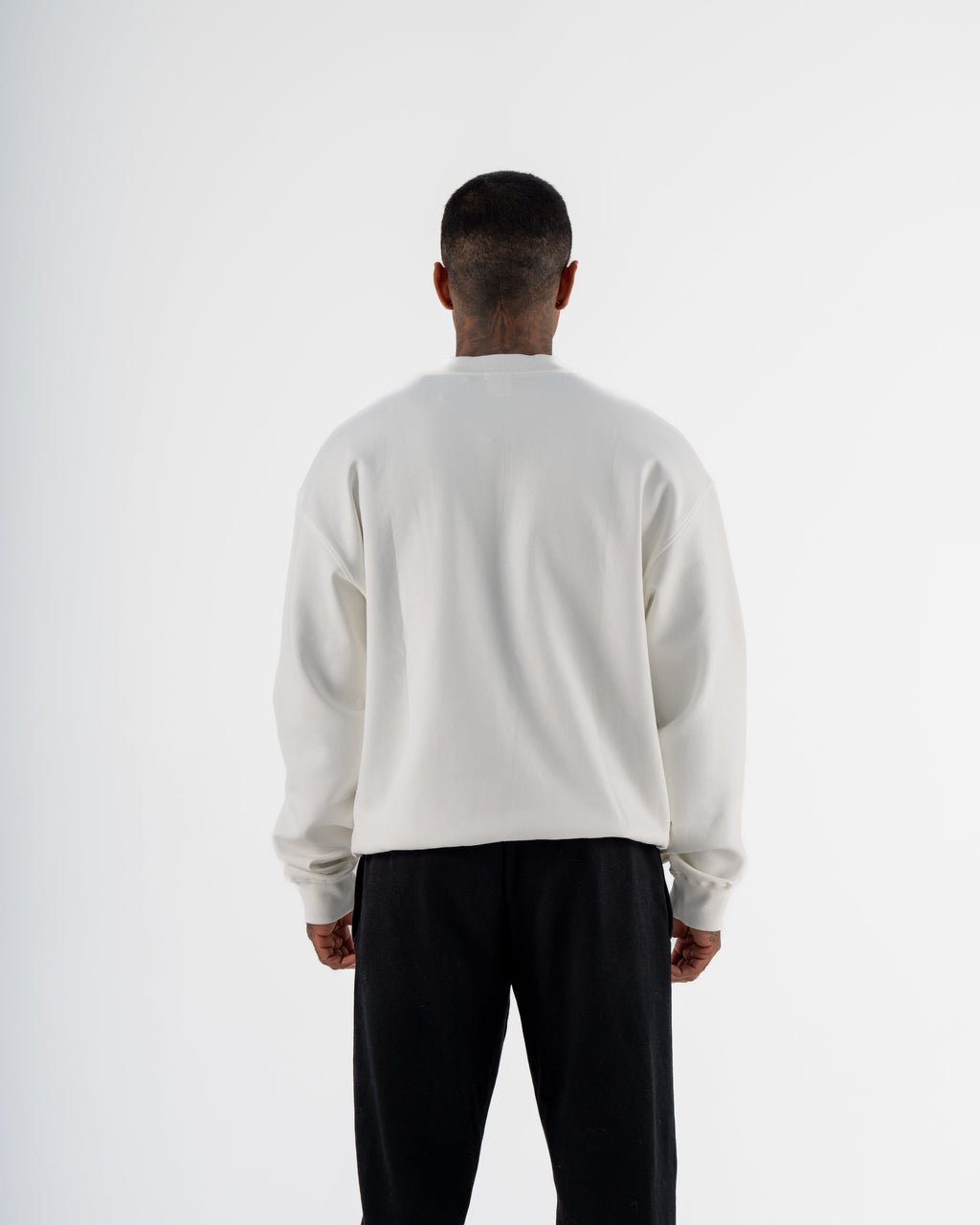 KTP MEN'S EMBOSSED CREW NECK JUMPER- WHITE