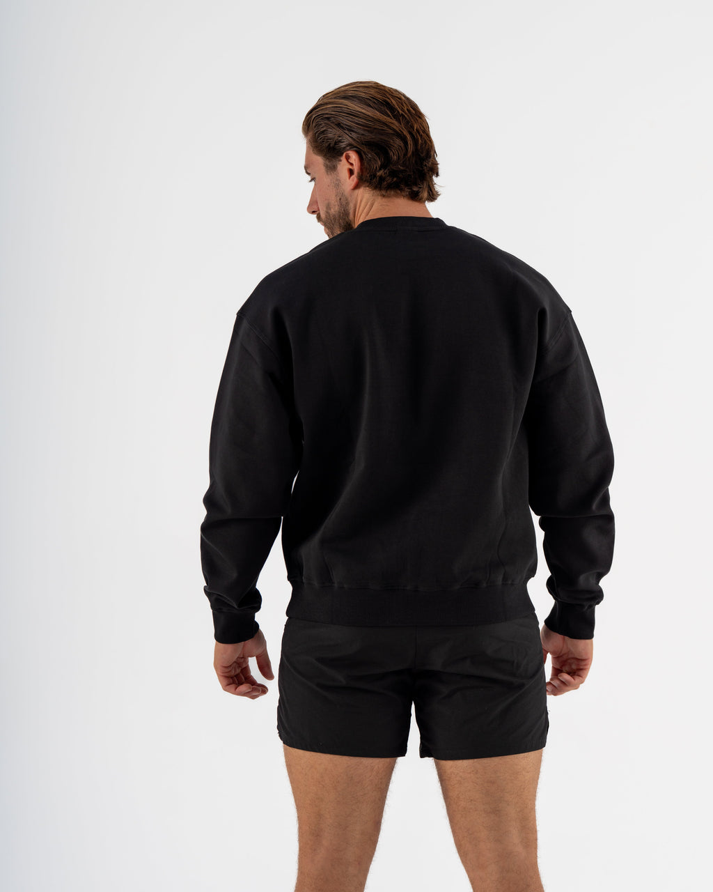 KTP MEN'S EMBOSSED CREW NECK JUMPER- BLACK