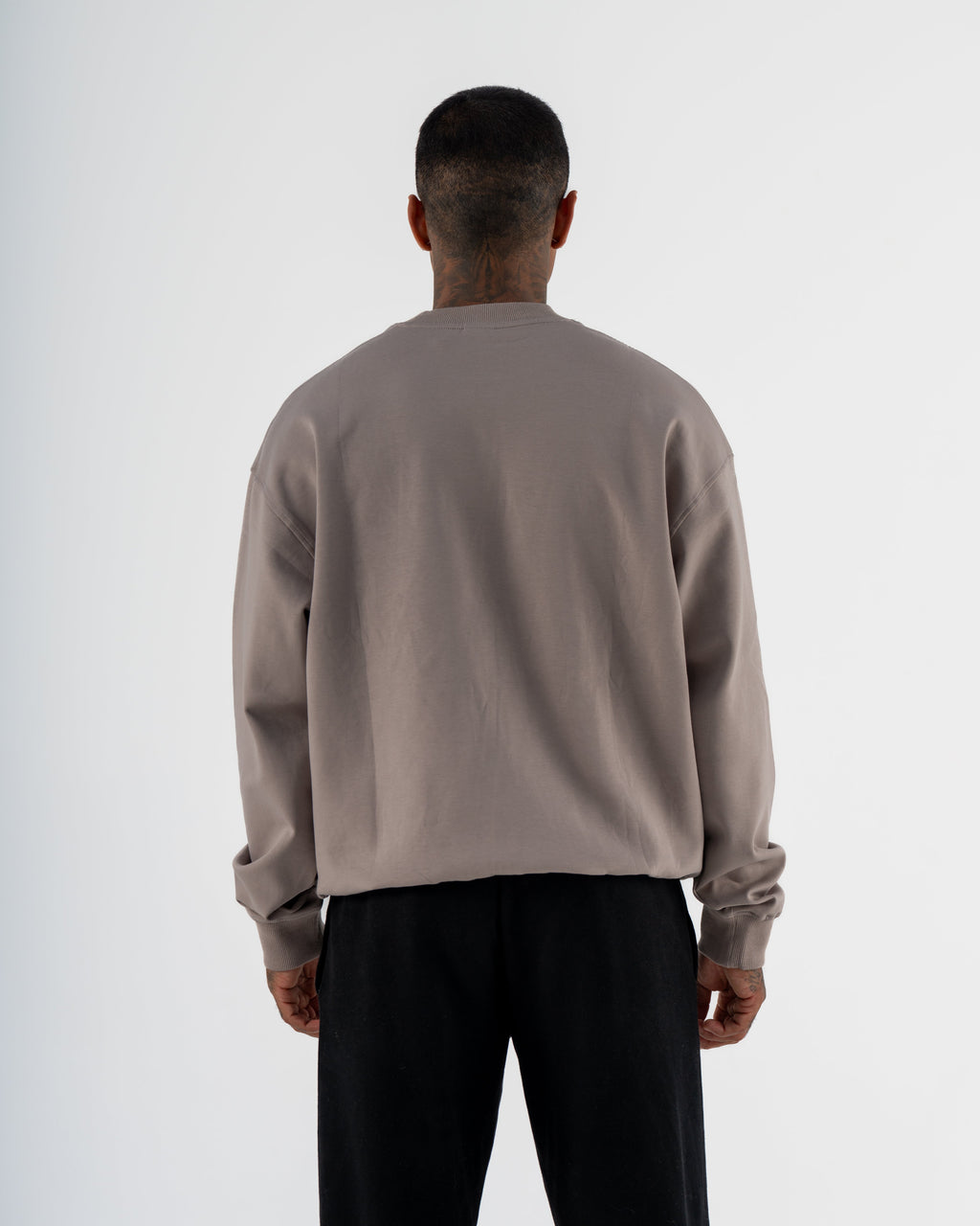 KTP MEN'S EMBOSSED CREW NECK JUMPER- DARK GREY