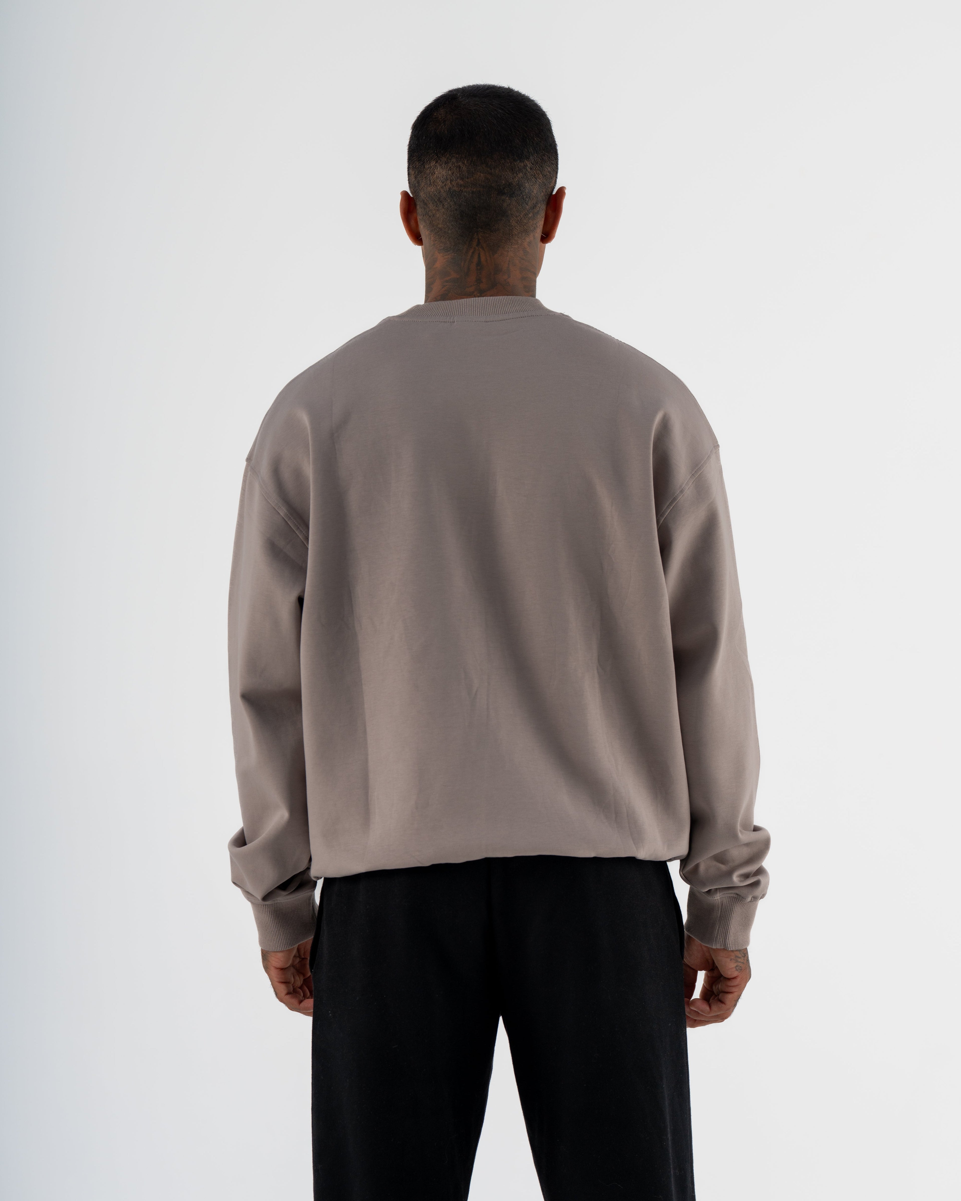 KTP MEN'S EMBOSSED CREW NECK JUMPER- DARK GREY