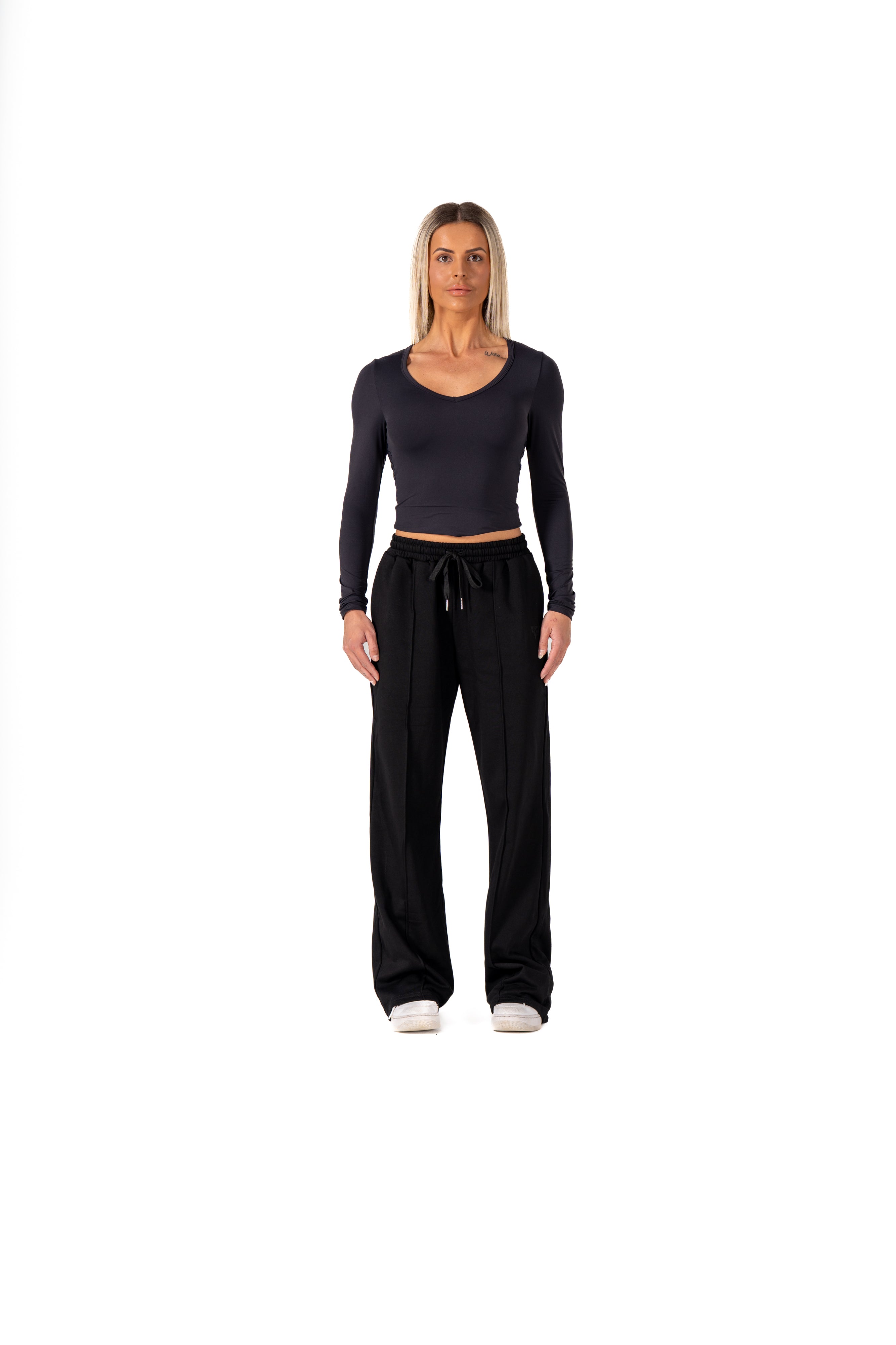 CLASSIC WIDE LEG SWEATPANTS - BLACK