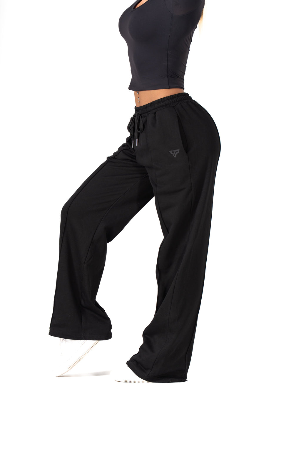 CLASSIC WIDE LEG SWEATPANTS - BLACK