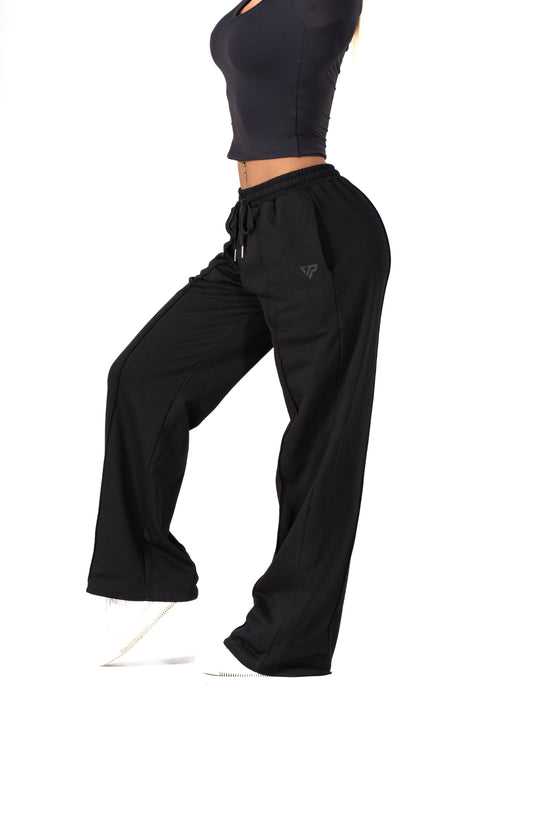 CLASSIC WIDE LEG SWEATPANTS - BLACK
