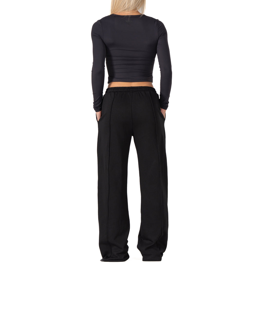 CLASSIC WIDE LEG SWEATPANTS - BLACK