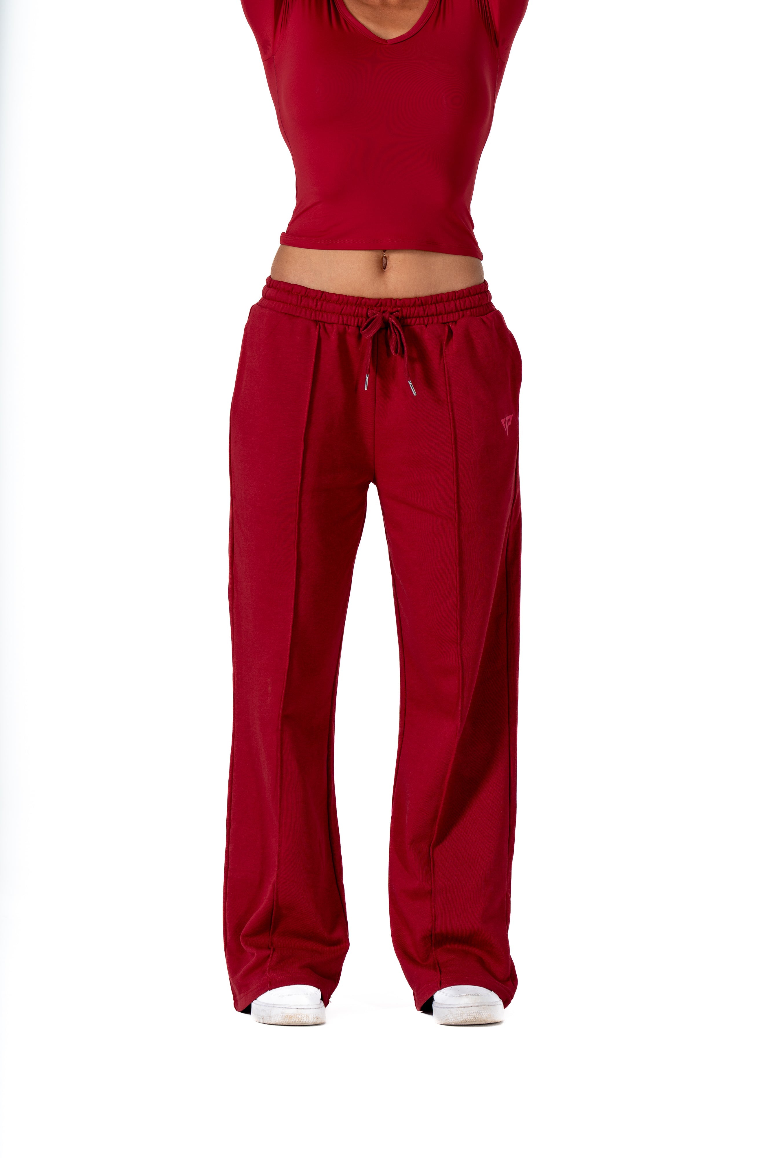 CLASSIC WIDE LEG SWEATPANTS - WINE