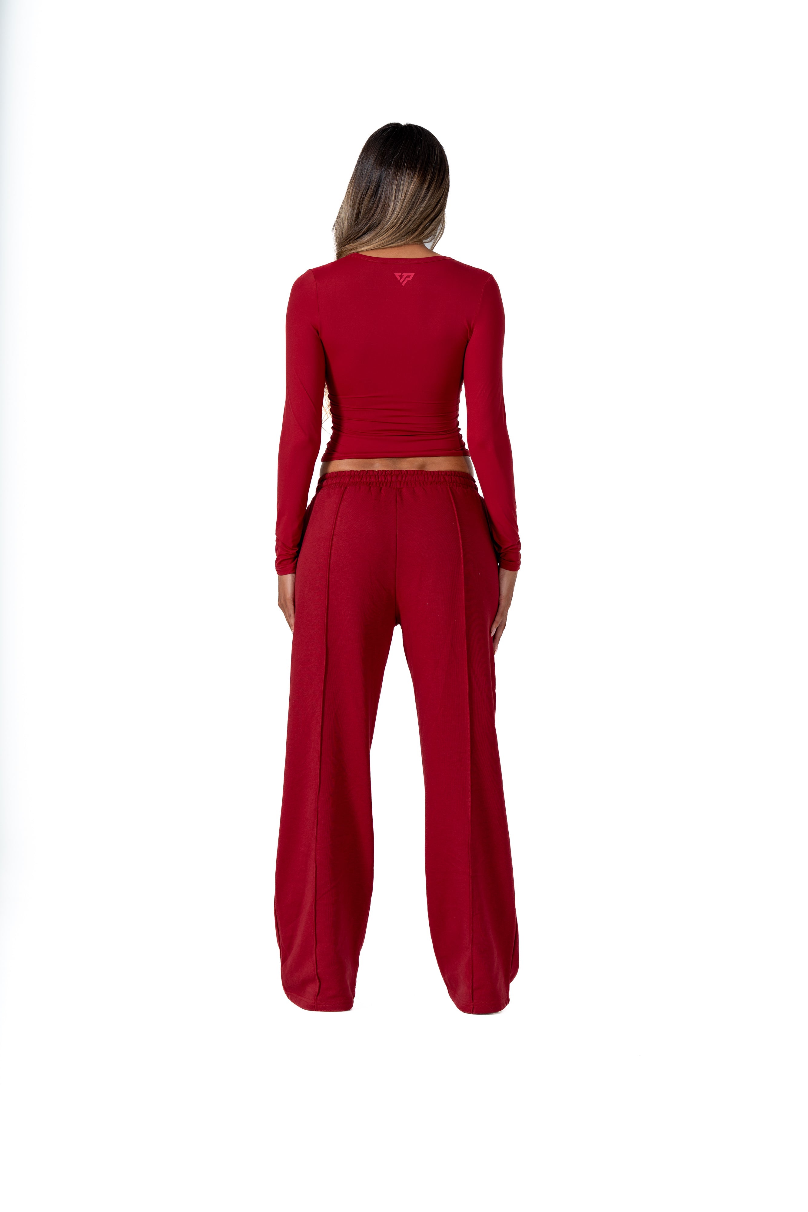 CLASSIC WIDE LEG SWEATPANTS - WINE