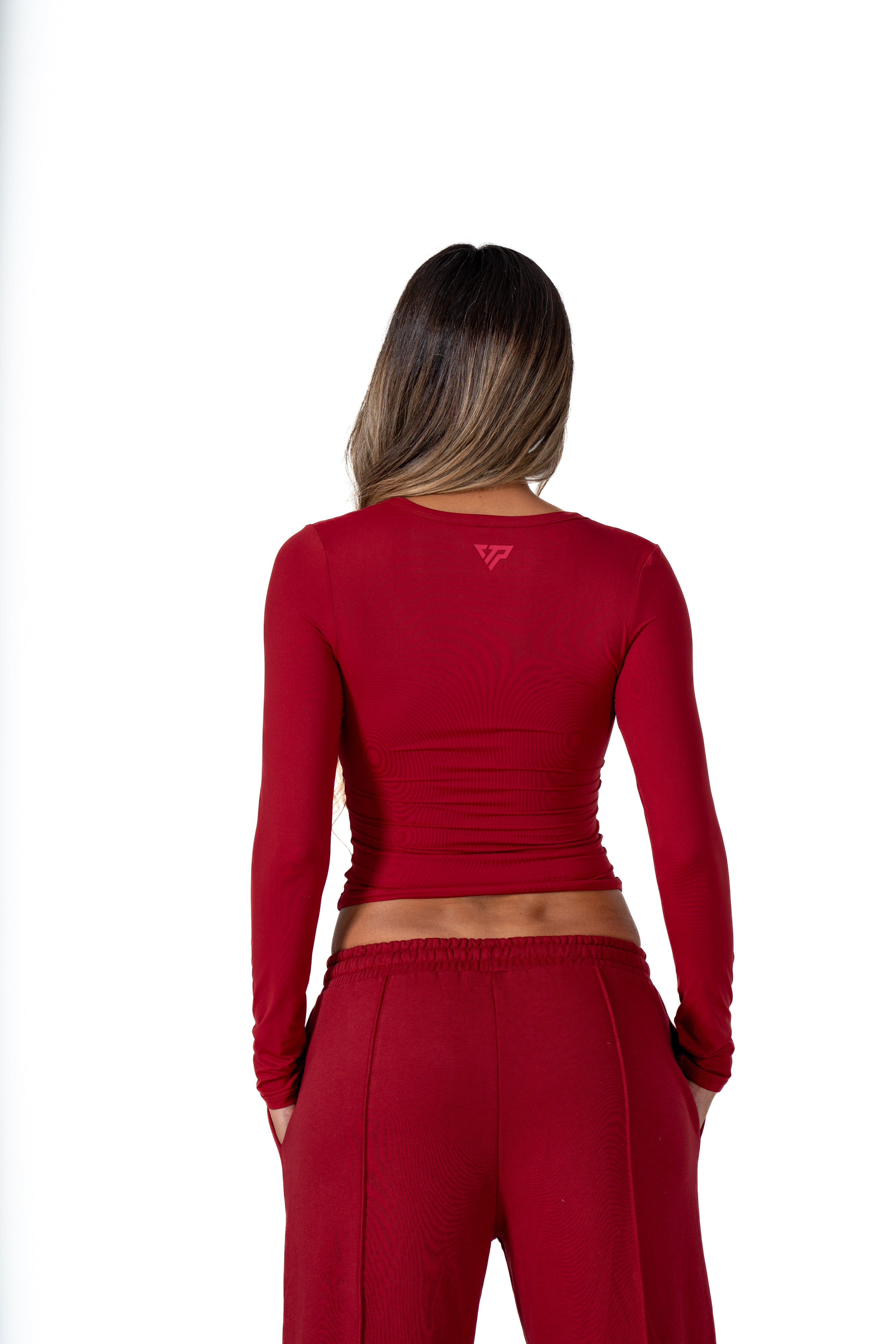 CLASSIC V-NECK LONG SLEEVE - WINE