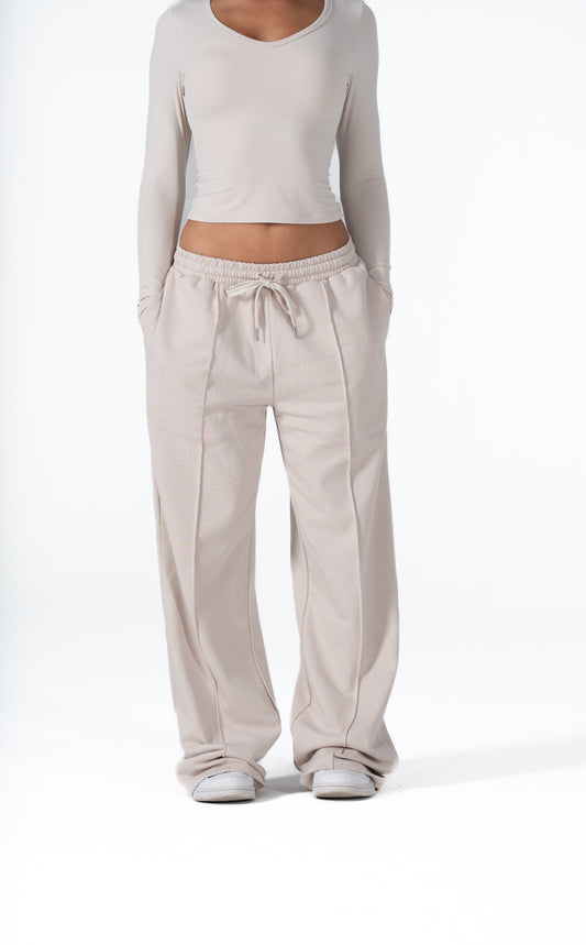 CLASSIC WIDE LEG SWEATPANTS - BONE