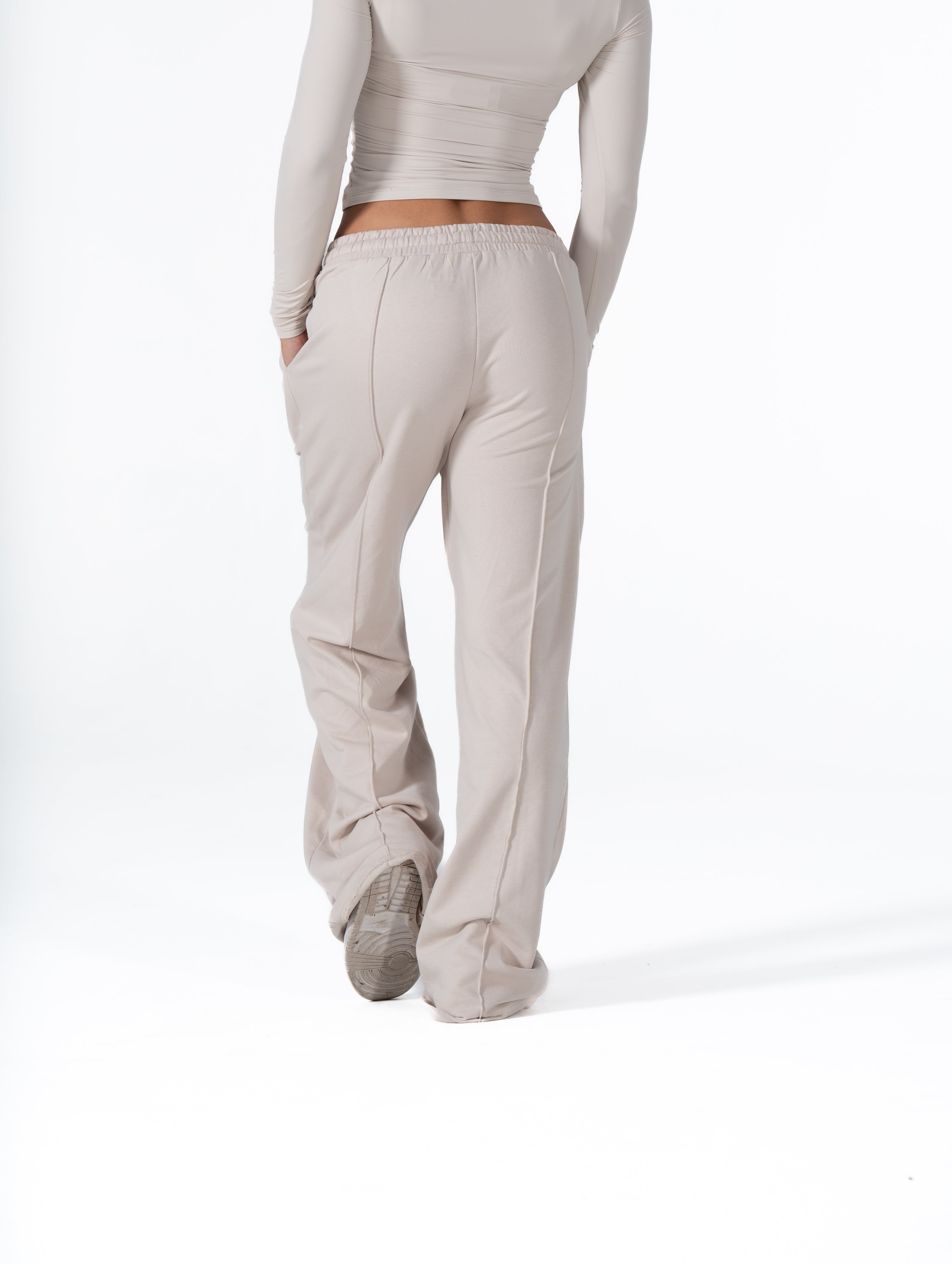 CLASSIC WIDE LEG SWEATPANTS - BONE
