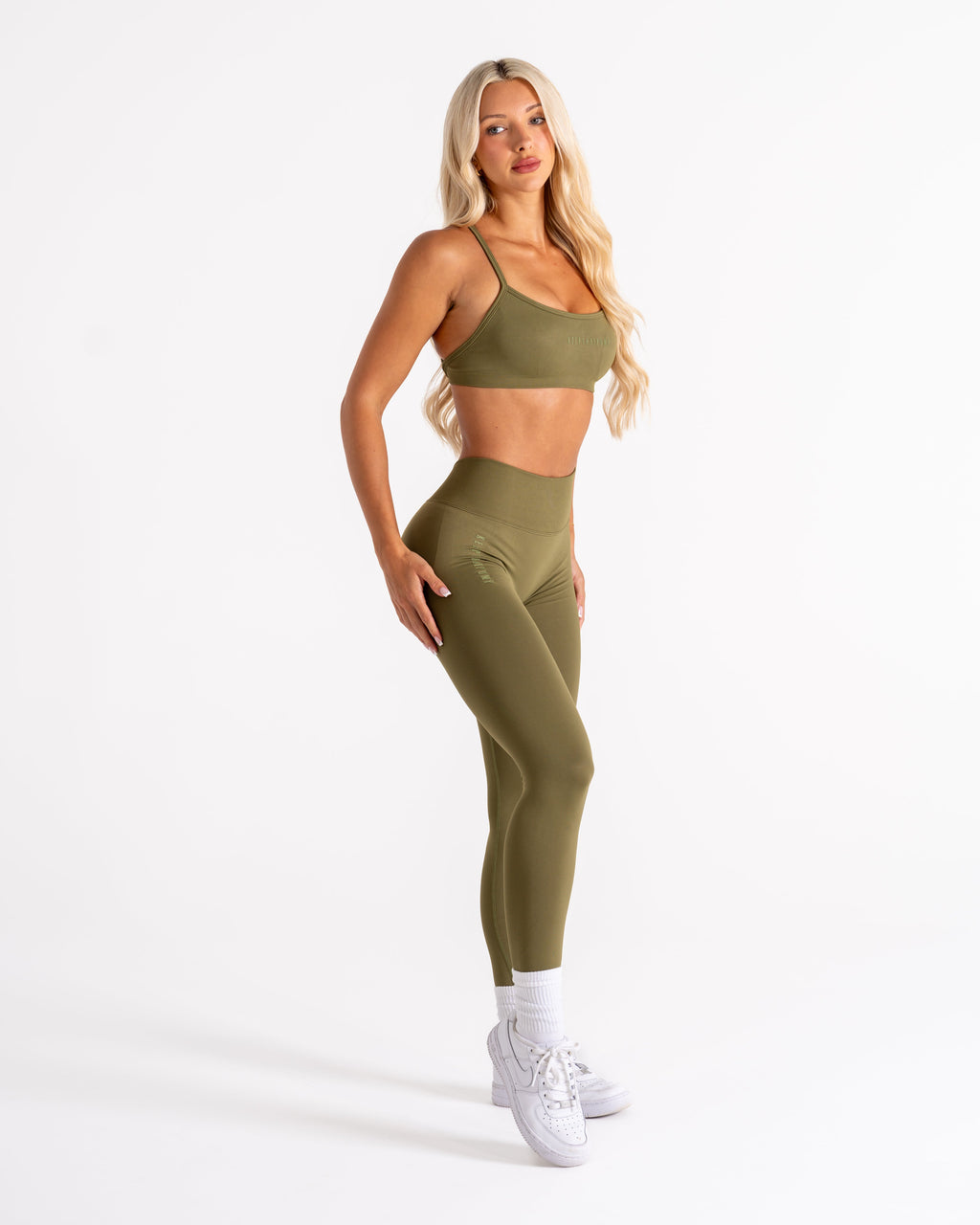 LJ V-BACK SCRUNCH LEGGING - DARK KHAKI GREEN