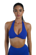 Twist Halter Bra - Cobalt Blue