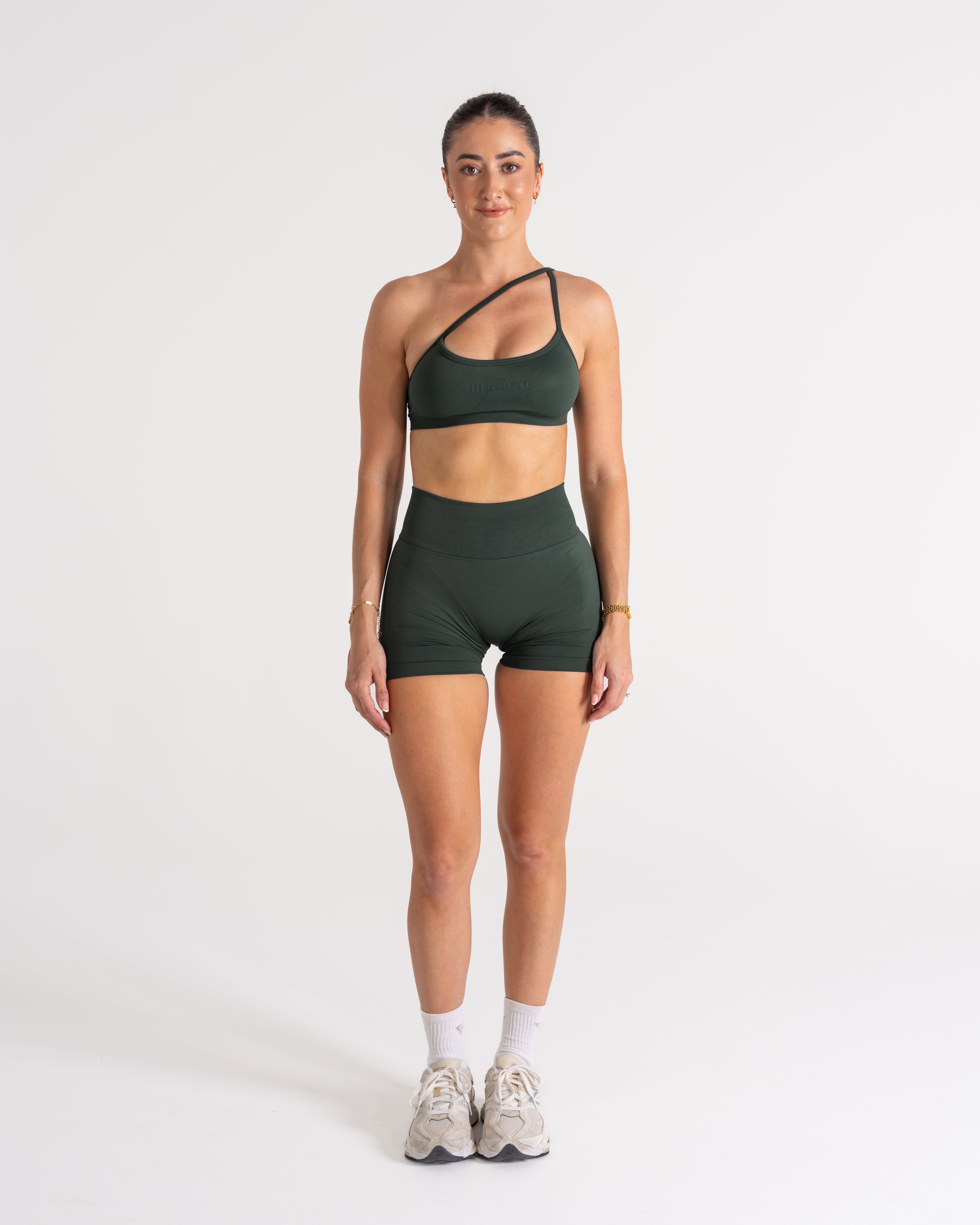 LJ V-BACK SCRUNCH SHORTS - FOREST GREEN