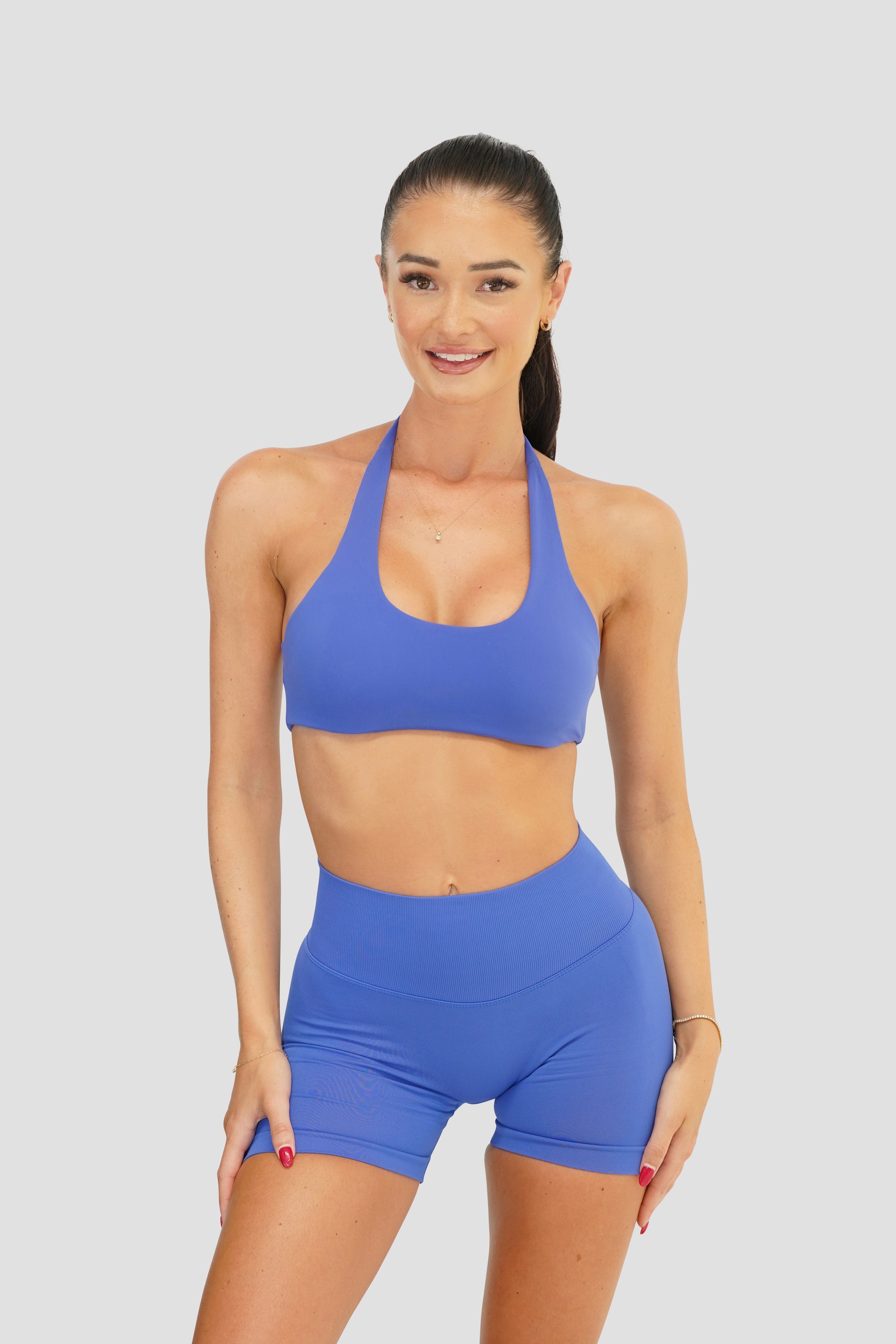 RECOIL HIGH WAIST SCRUNCH SHORTS - ELECTRIC BLUE