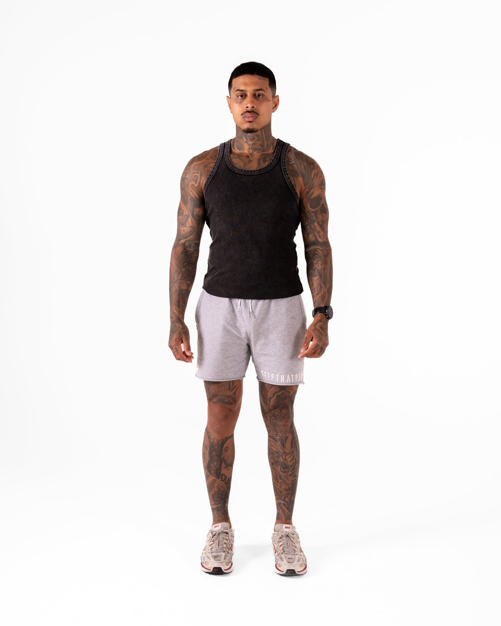 MEN'S KTP RIBBED TANK - MARLE BLACK